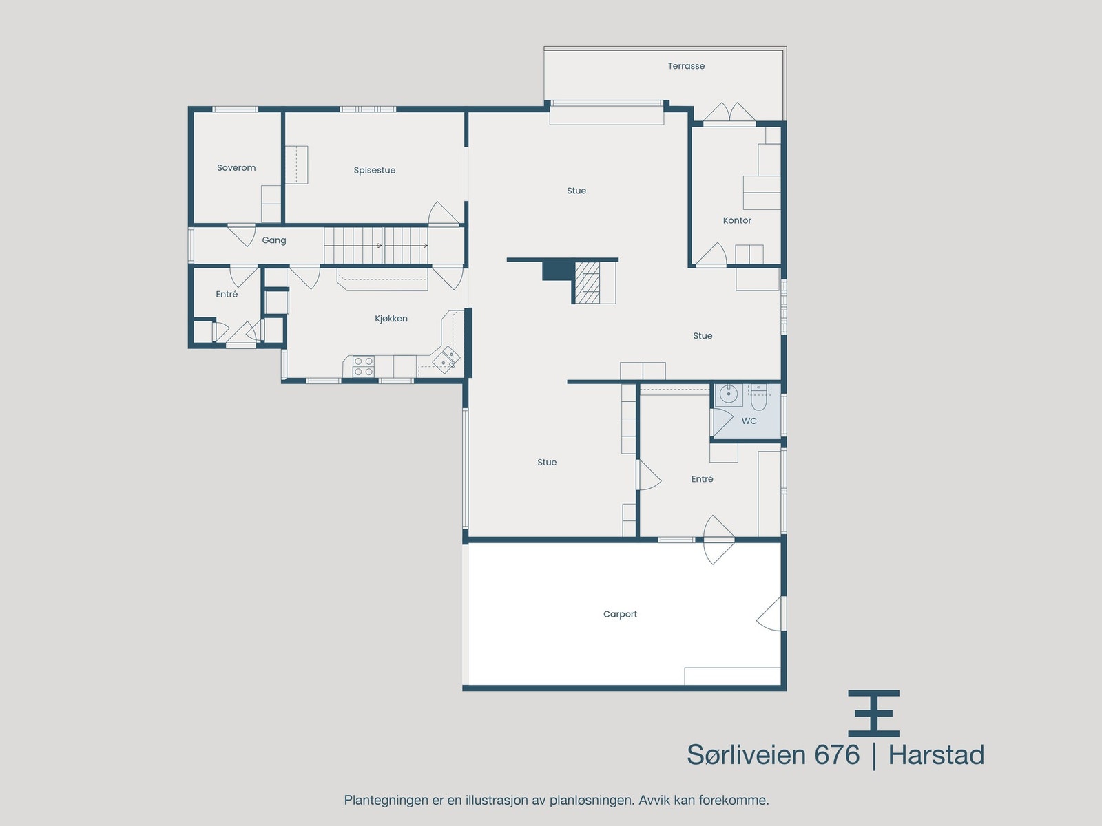 Plantegning 1. etasje Galleribilde