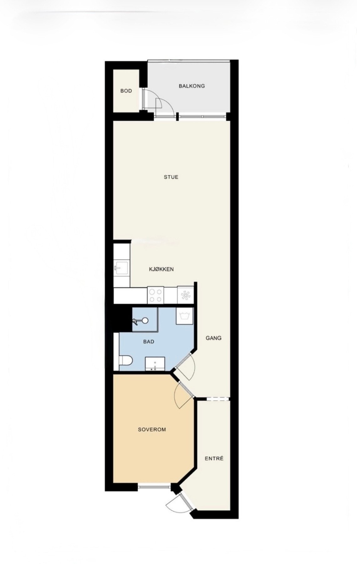 Gjennomgående planløsning. Galleribilde