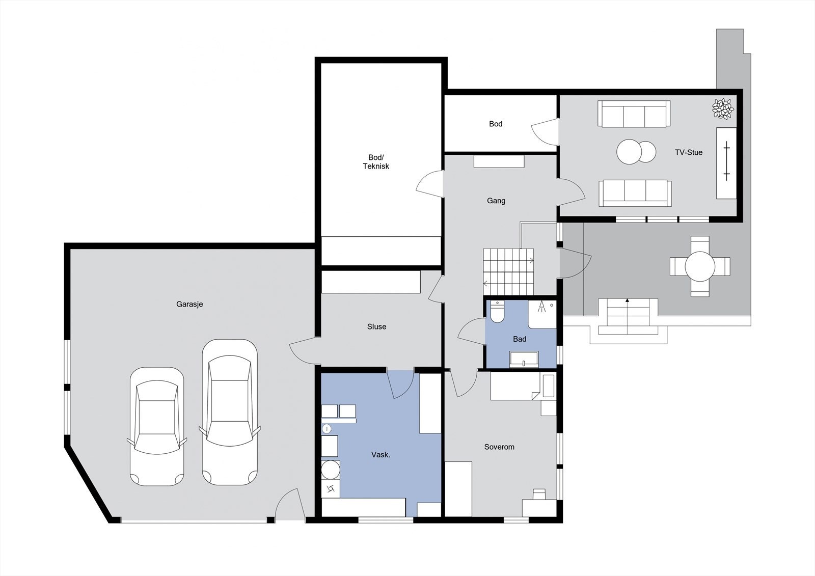 Planløsning underetasje Galleribilde