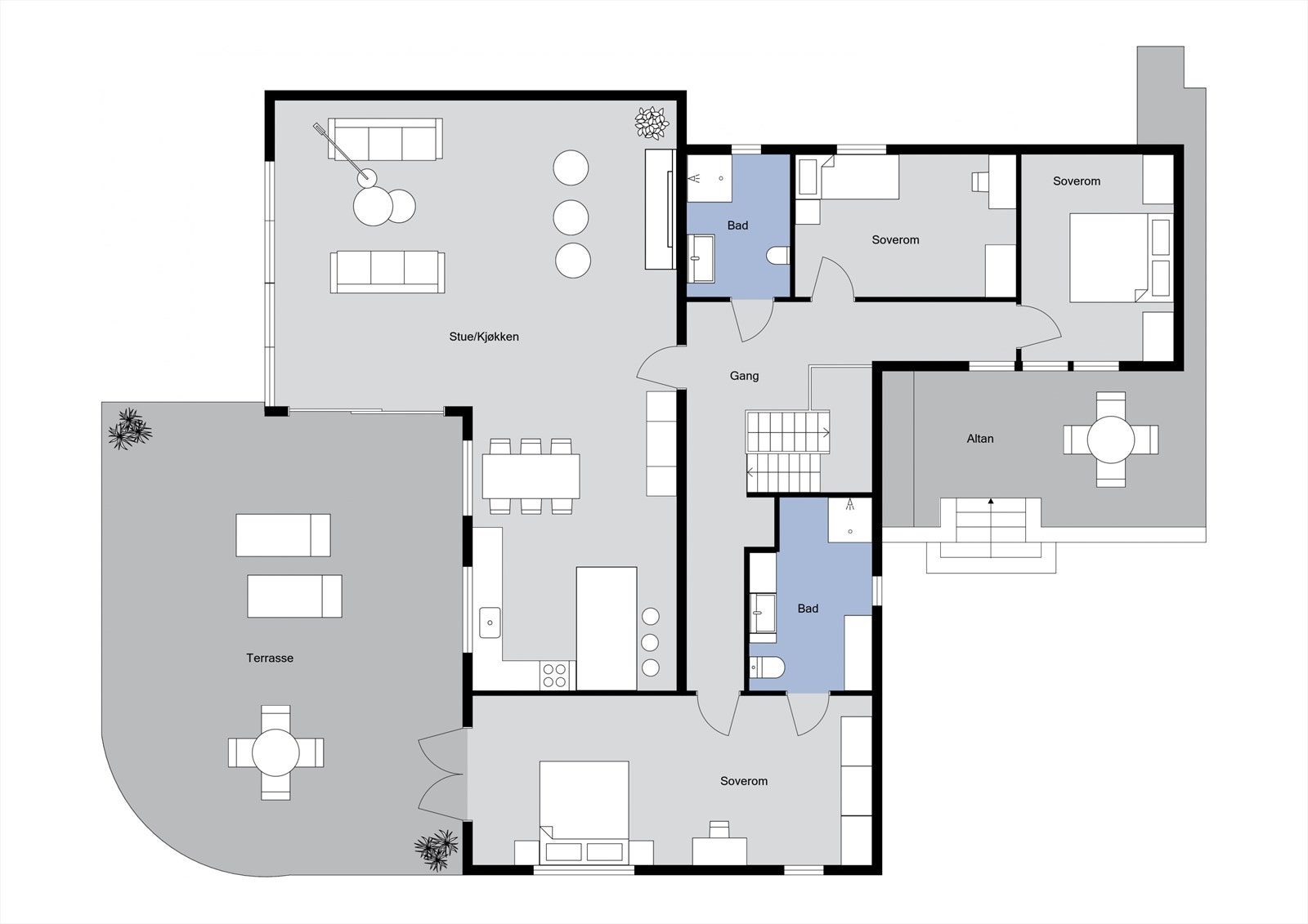 Planløsning 1. etasje. Galleribilde