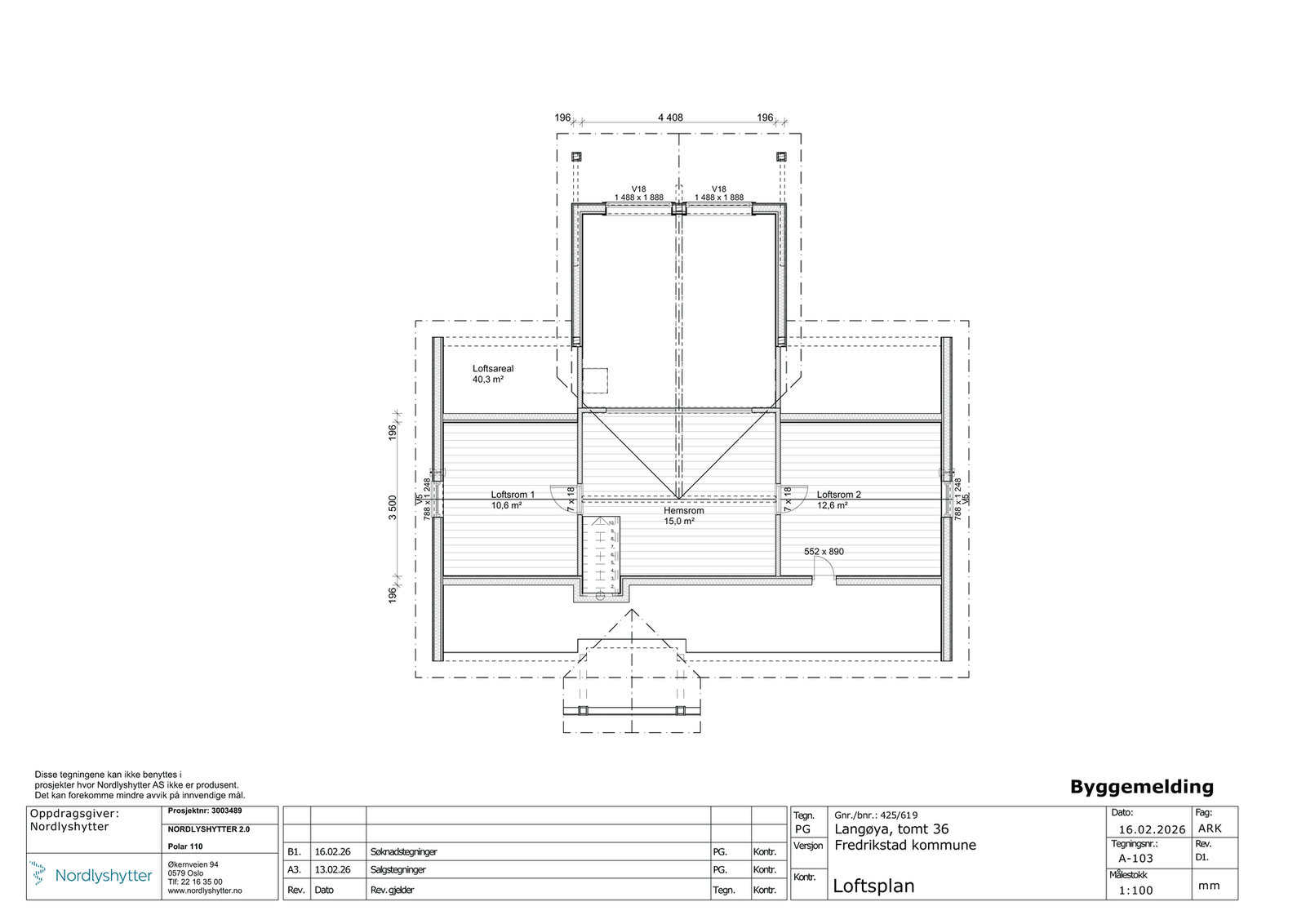 Plantegning hems, Polar 110 Galleribilde