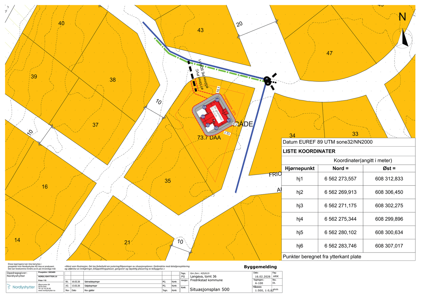 Situasjonsplan Polar 110 på tomt 36 Galleribilde
