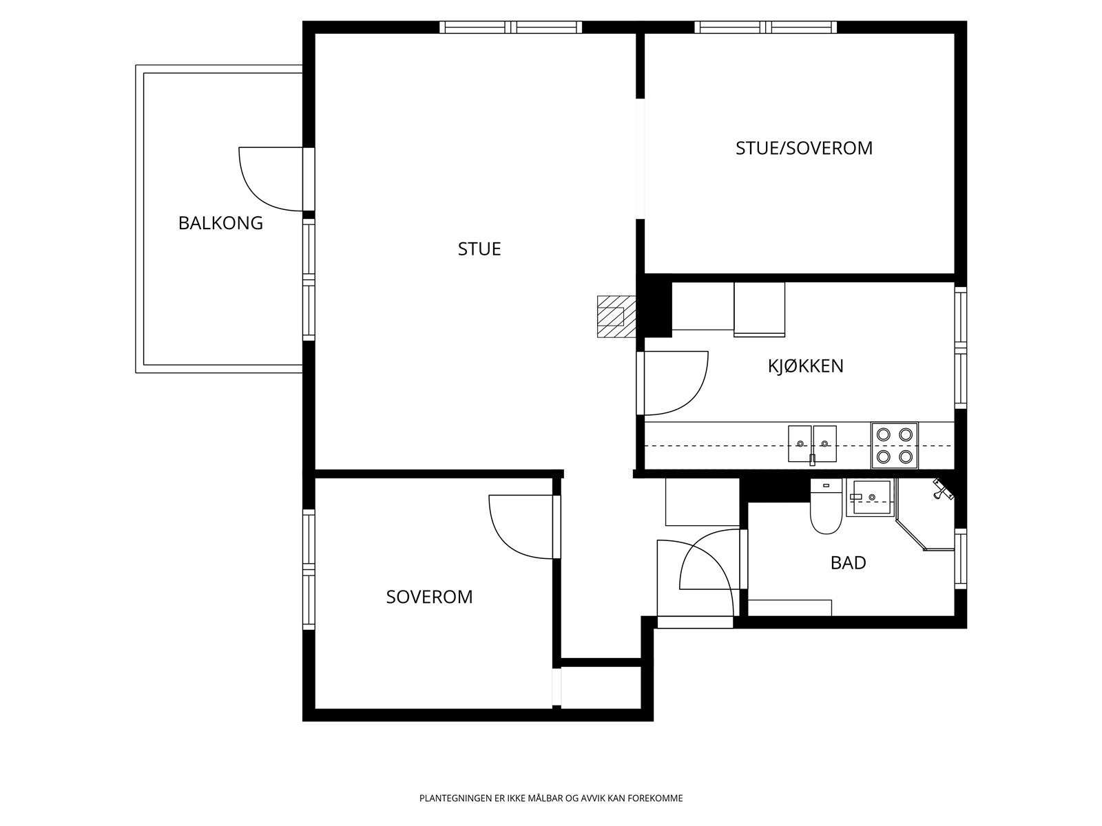 Pen leilighet med følgende planløsning Galleribilde