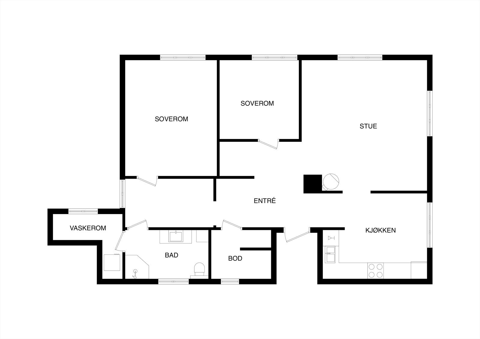 Plantegning 1. etasje Galleribilde