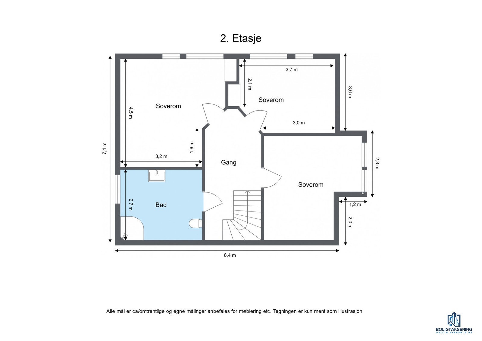 Plantegning 2. etasje Galleribilde