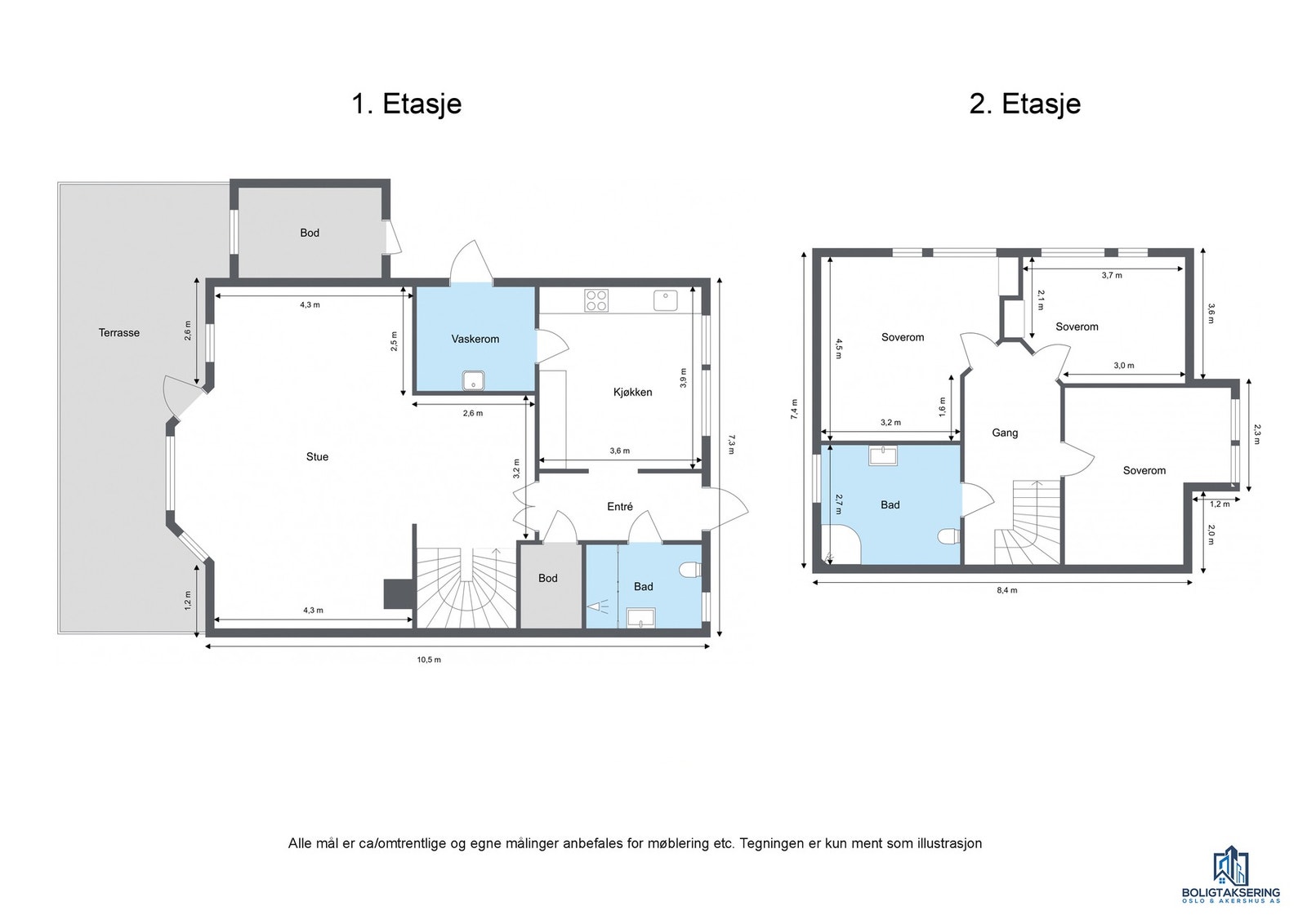 Plantegning 1. og 2. etasje Galleribilde