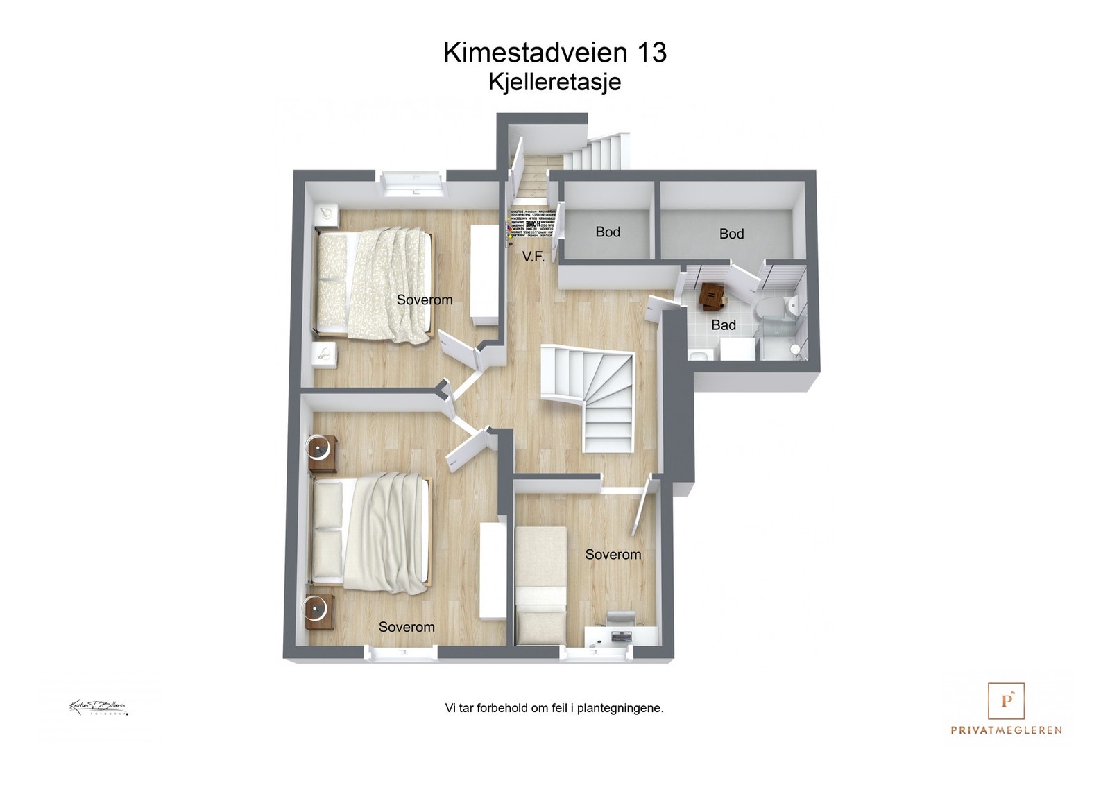 3 D plantegning kjelleretasje Galleribilde