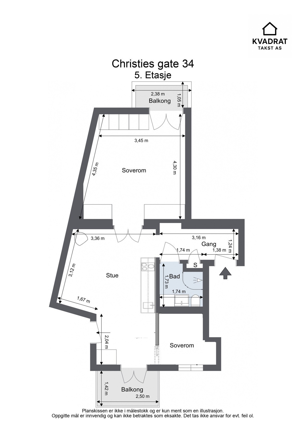 Alternativ med et lite soverom 2 Galleribilde