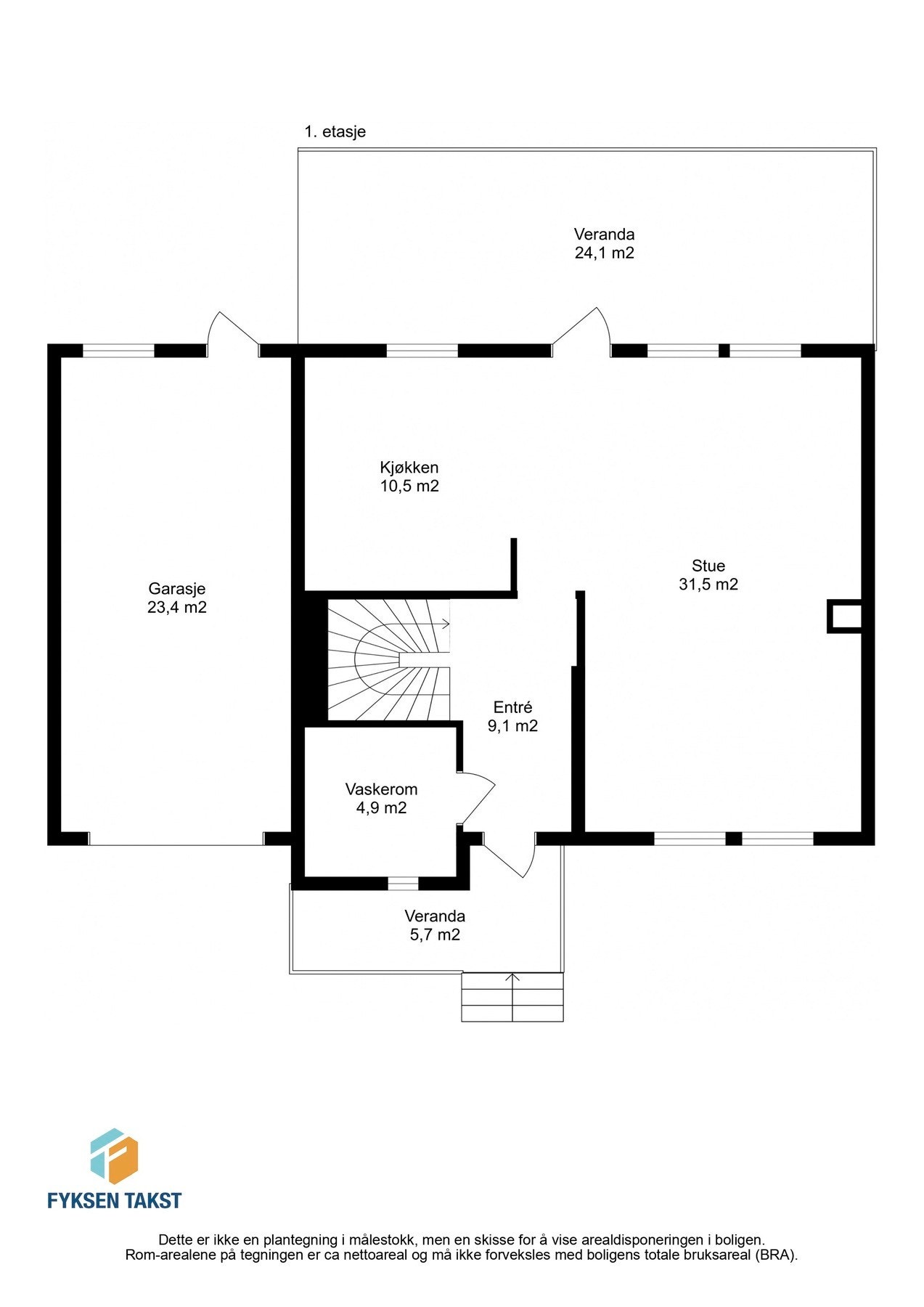 Planskisse 1.etasje. Galleribilde