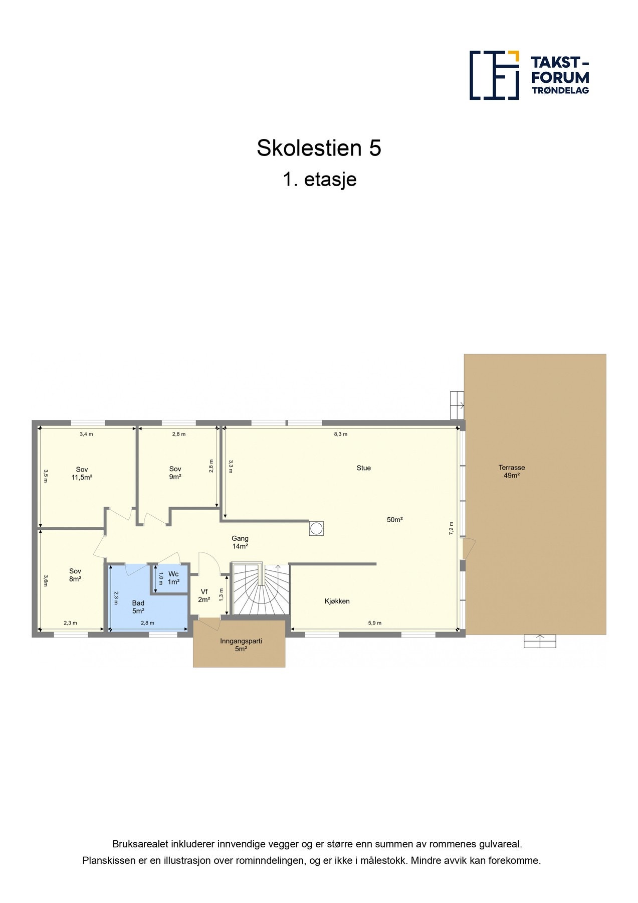 Plantegning 1. etasje. Galleribilde