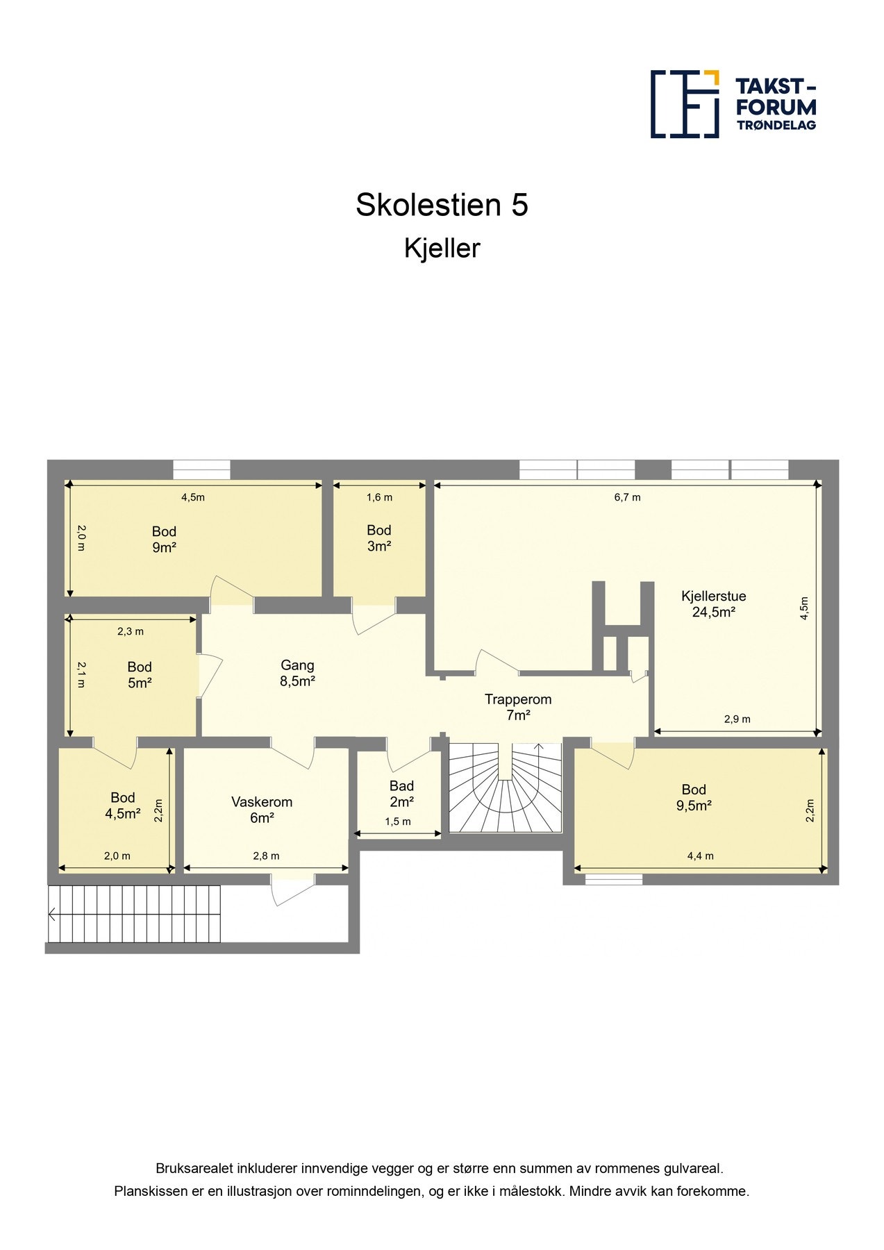 Plantegning kjelleretasje. Galleribilde