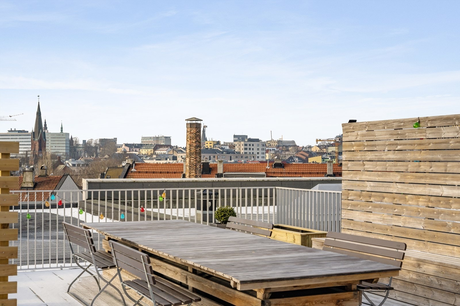 Felles takterrasse med fantastiske solforhold. Galleribilde