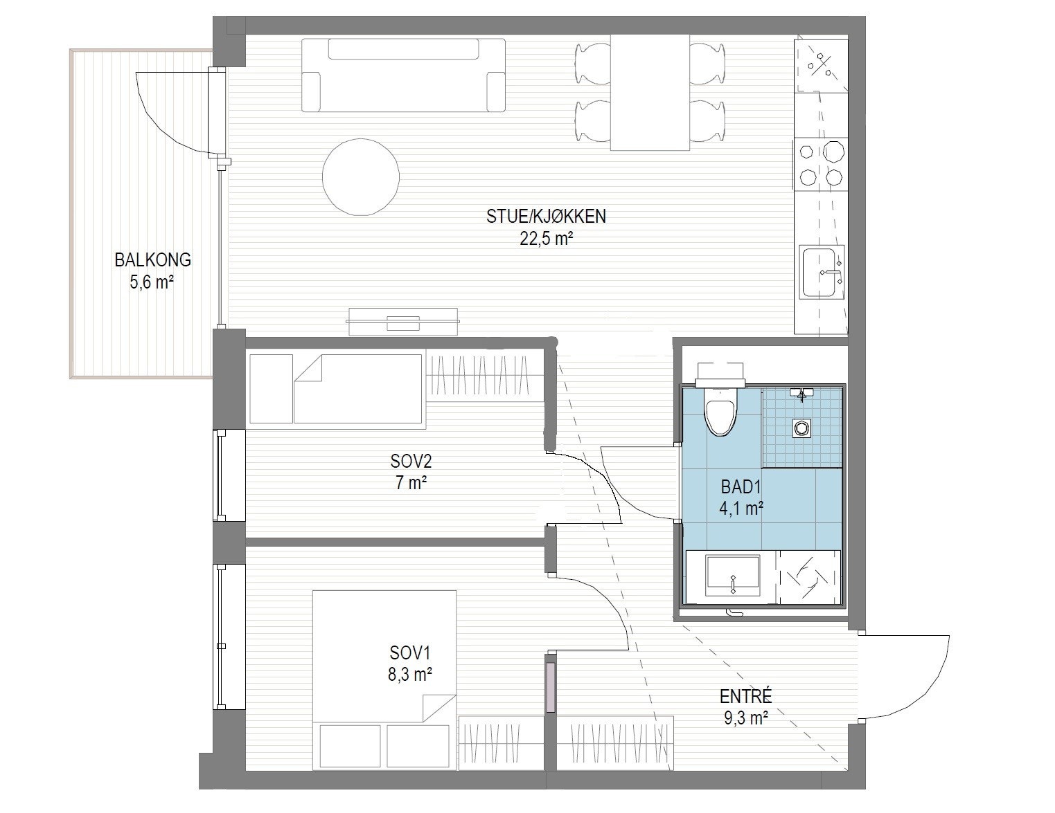 Planløsning leilighet SV3-0501 Galleribilde