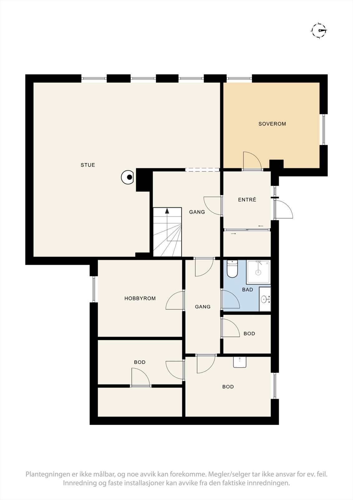 Planløsning i u. etg. Galleribilde