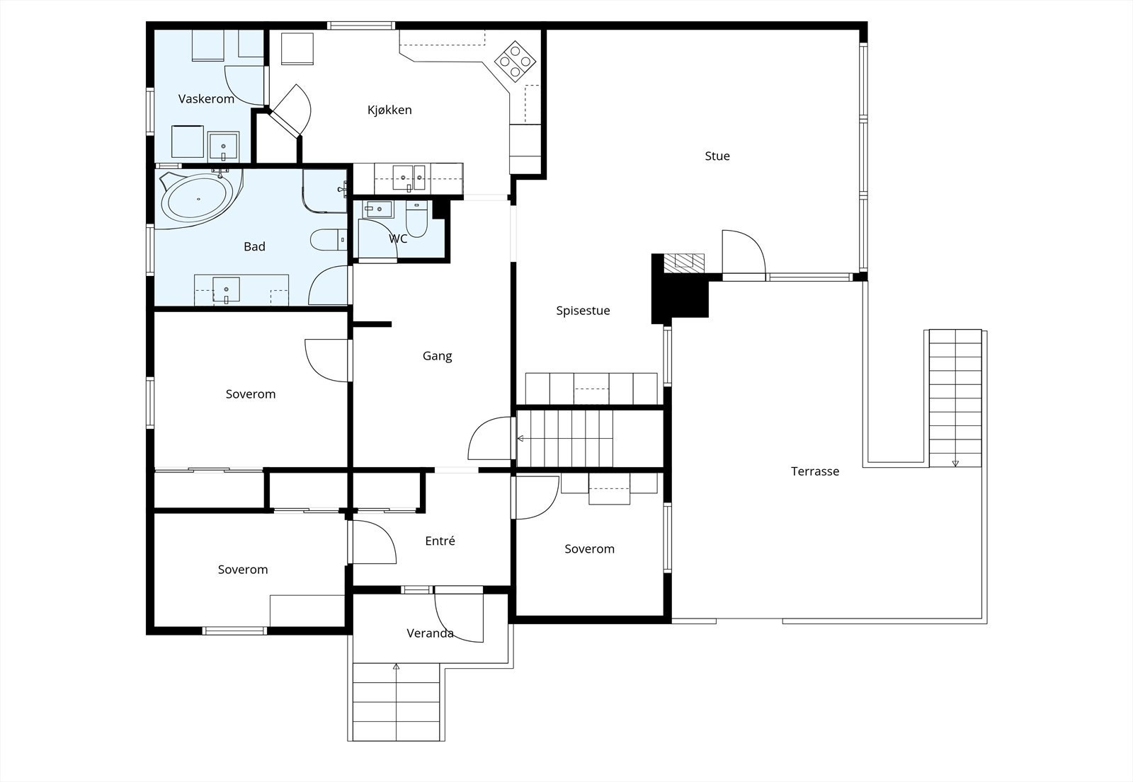 Plantegning 1. etasje. Galleribilde