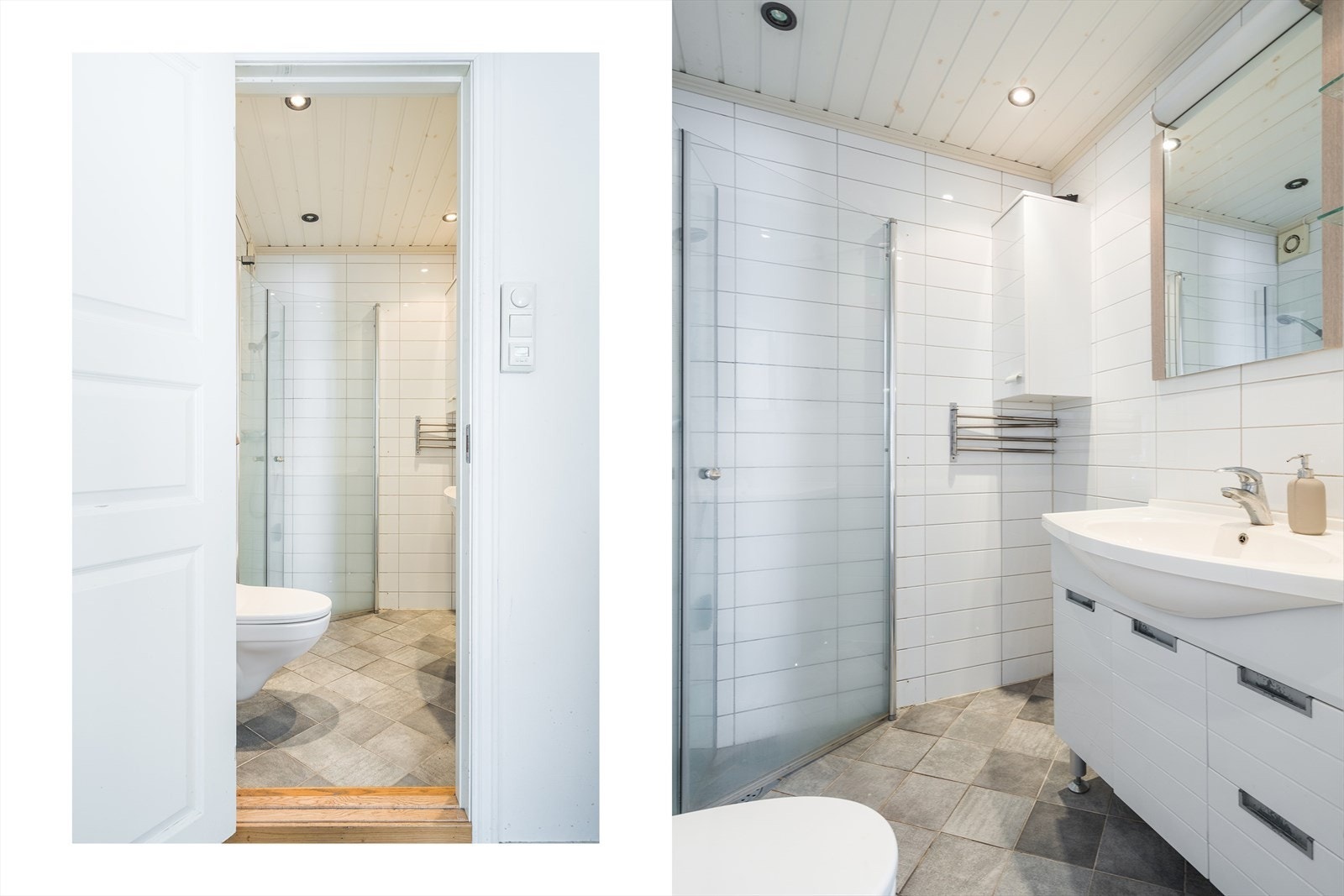 Badet er av god størrelse. Det er pr. idag ikke opplegg for vaskemaskin på bad men i kjeller. Galleribilde