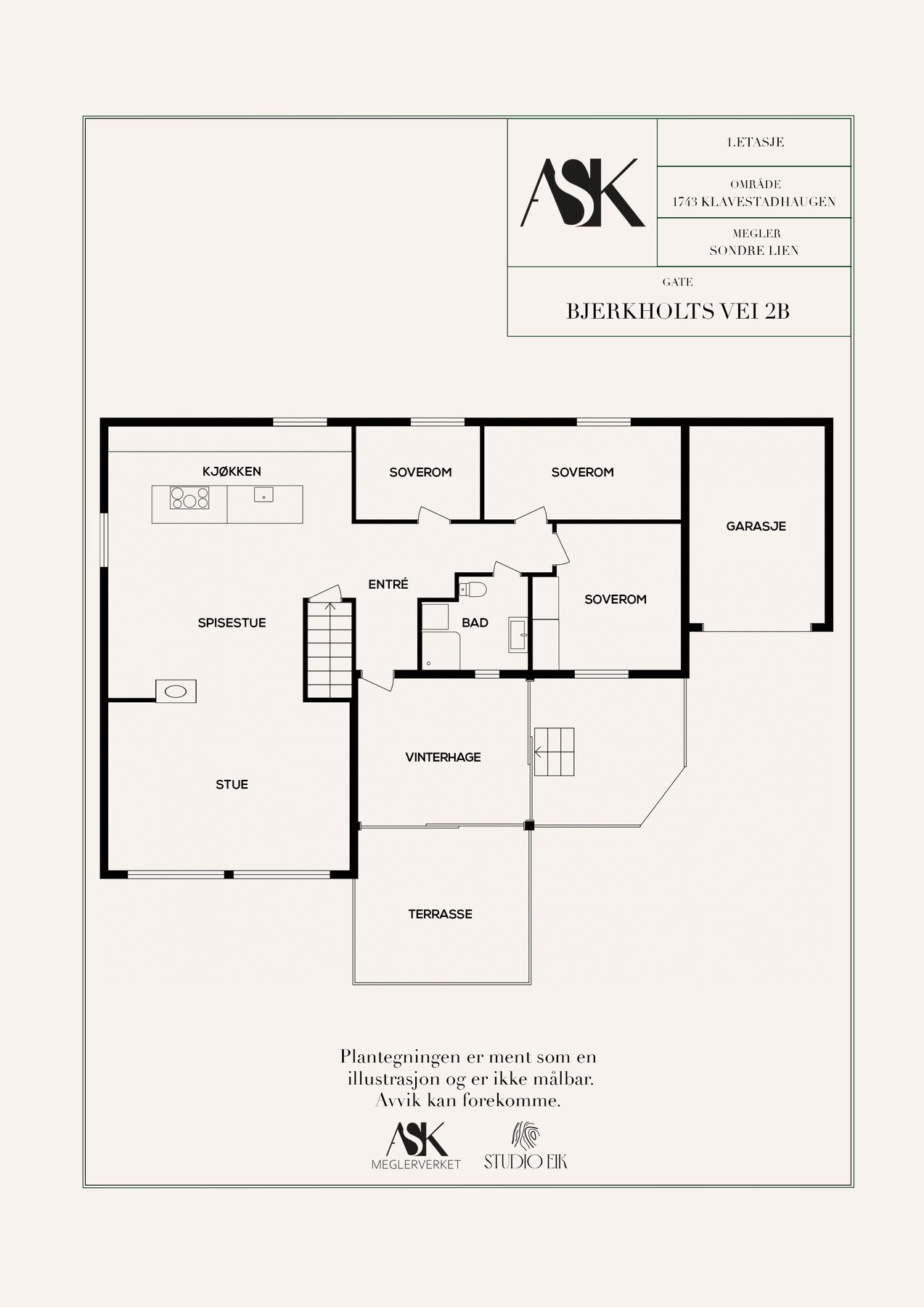 Plantegning 1. etasje Galleribilde