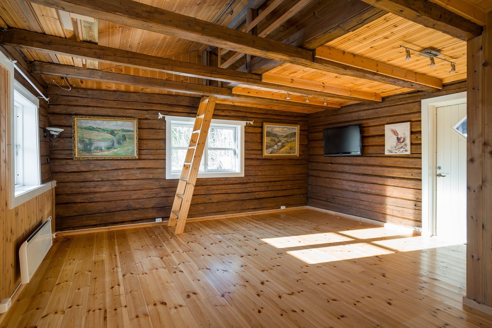 Annekset består av åpen stue- og kjøkkenløsning med hems og bad. Galleribilde