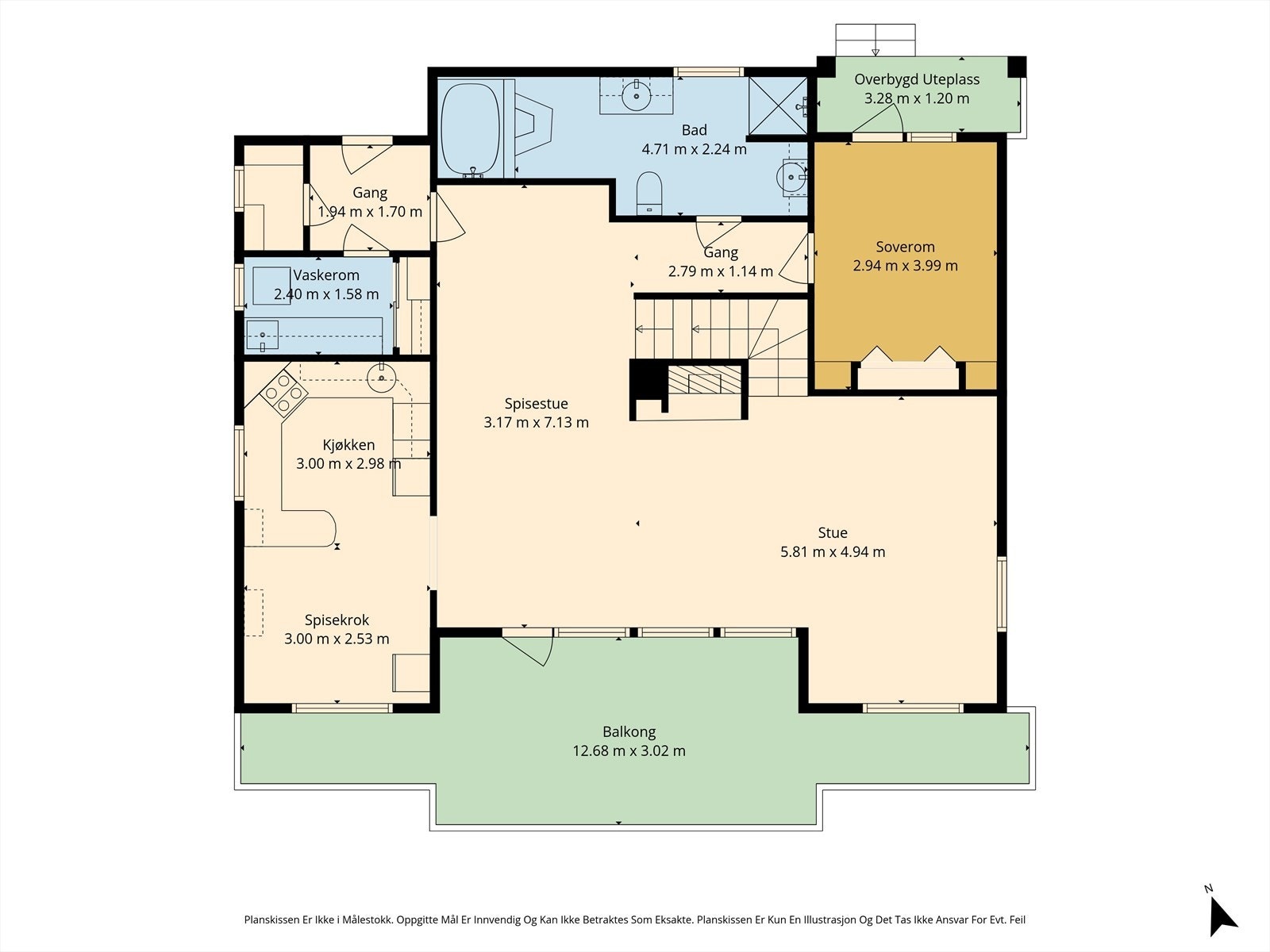 Svært god planløsning i hovedetasjen med store rom som egner seg perfekt for storfamilien. Originalt er boligen tenkte med to soverom i denne etasjen. Galleribilde