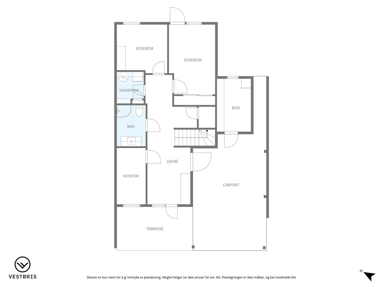 Plantegning av første etasje. Galleribilde
