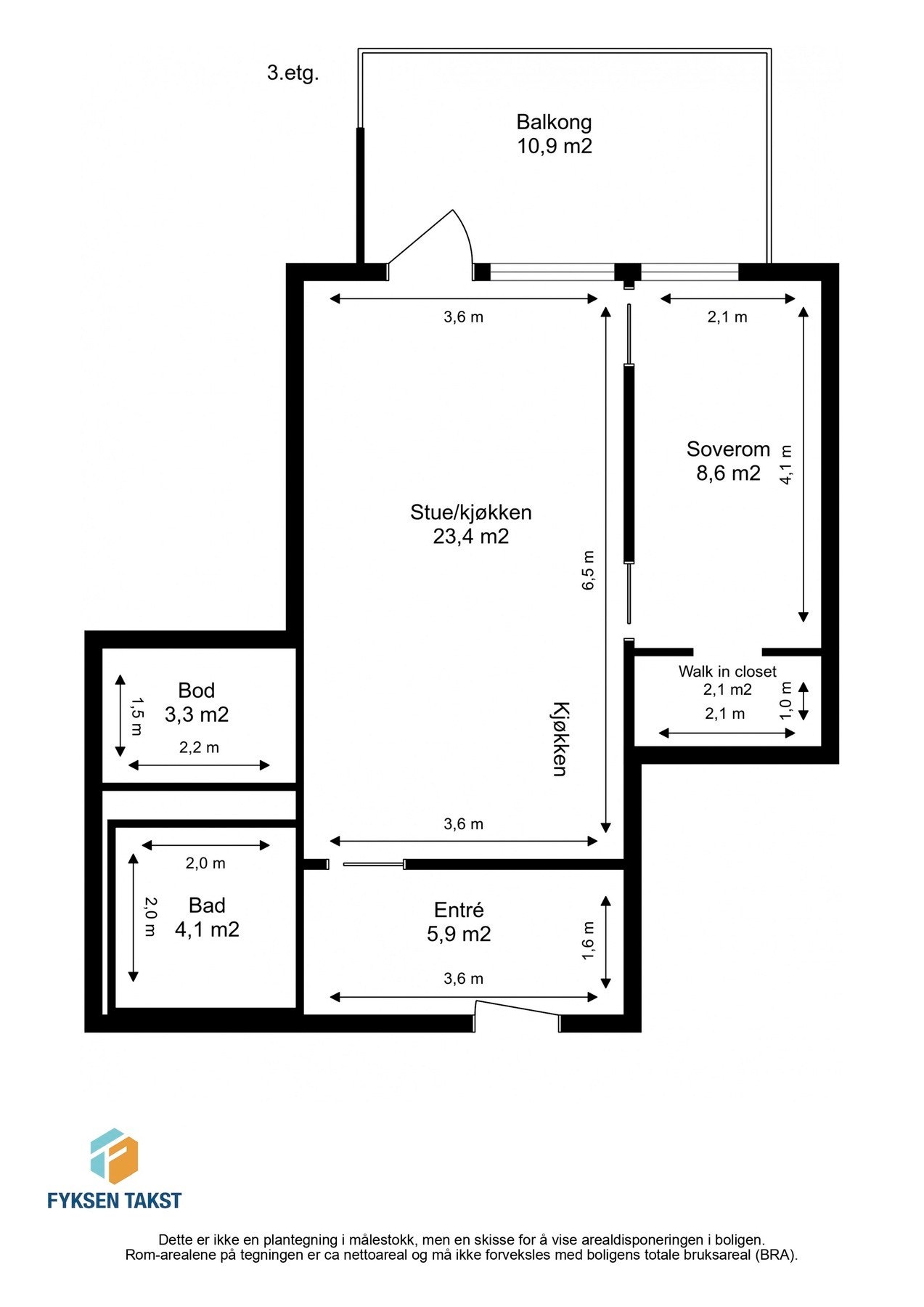 Målsatt planskisse. Galleribilde