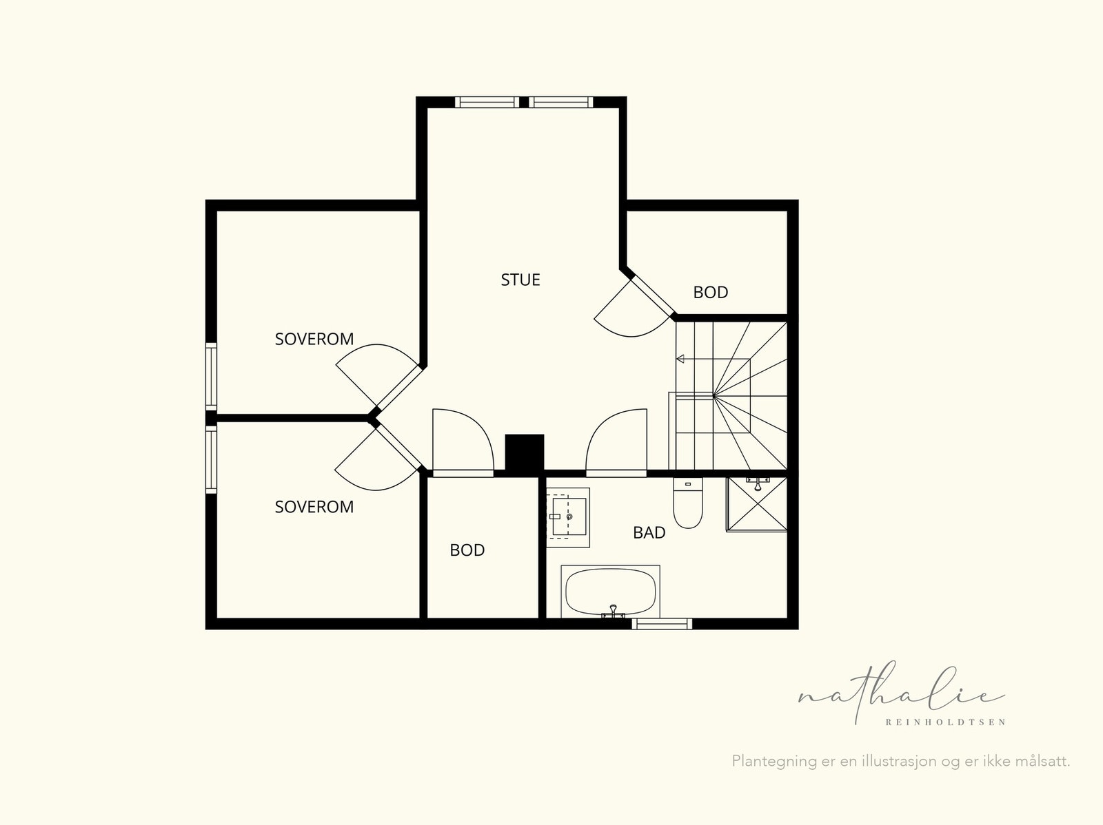 Plantegning loftsetasje. Galleribilde