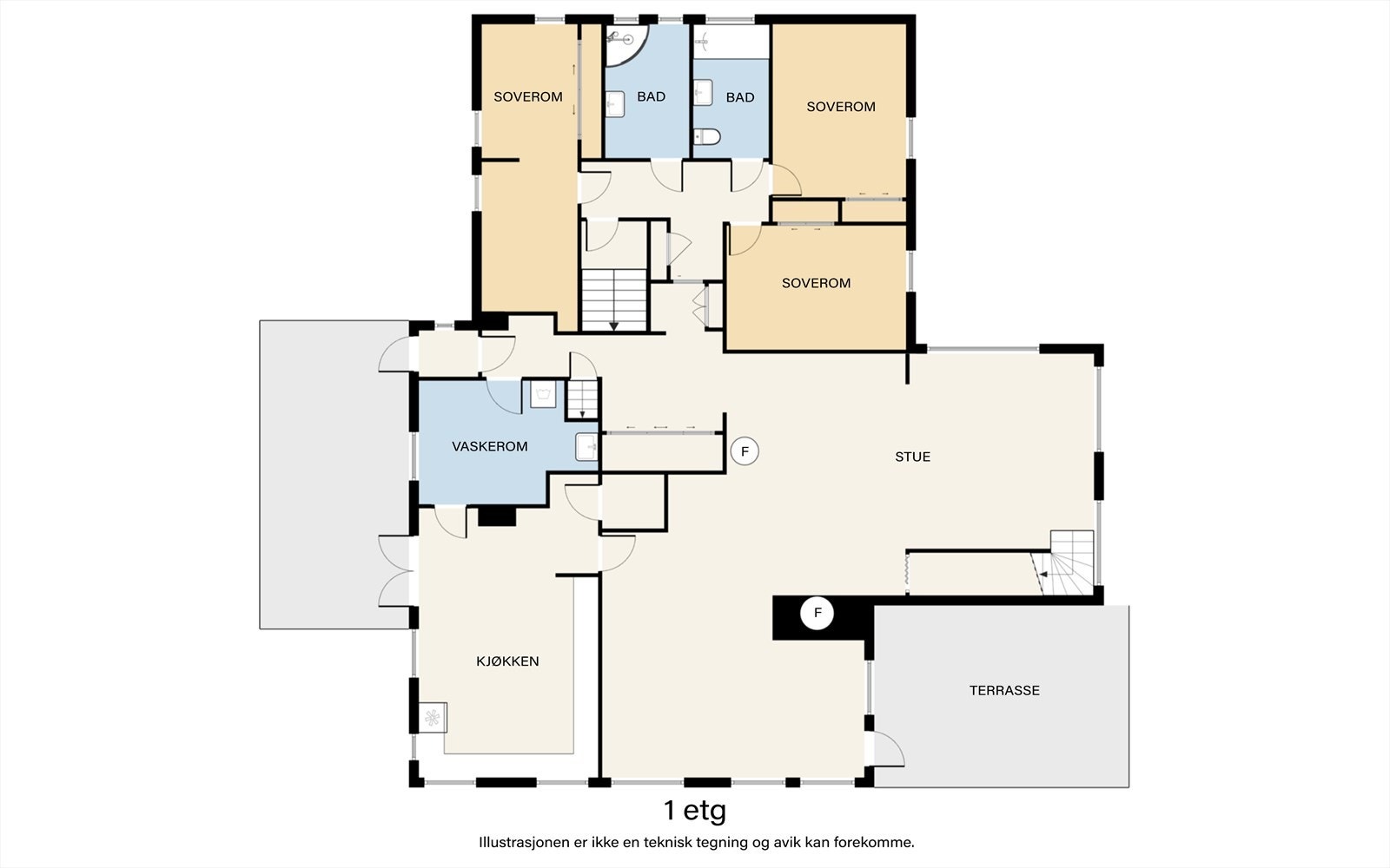 Plantegning 1. etasje Galleribilde