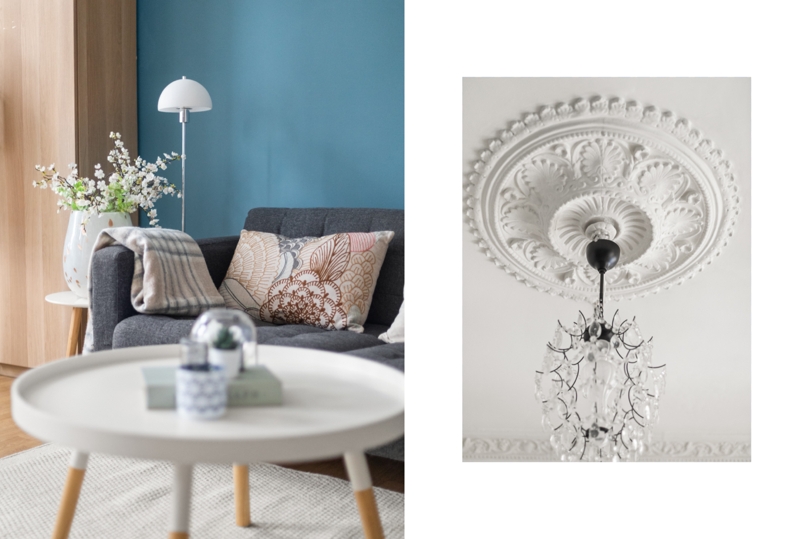 Stukkatur og rosett i tak. Galleribilde