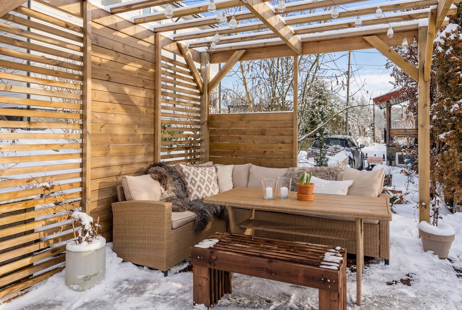 Pent opparbeidede uteplasser. Galleribilde