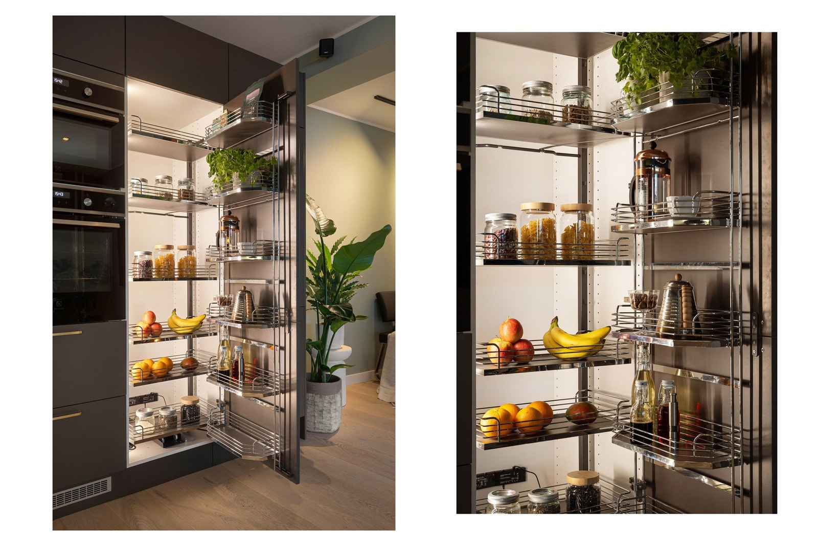 Kjøkkenet har både gode arbeidsforhold og praktisk oppbevaring. Galleribilde