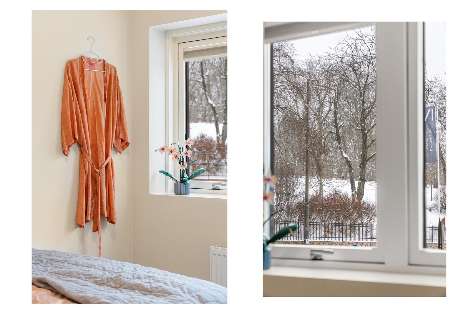 Begge soverom har store vindusflater som sørger for rikelig med naturlig lys. Her med trivelig og grønn utsikt rett inn i Botanisk Hage. Galleribilde