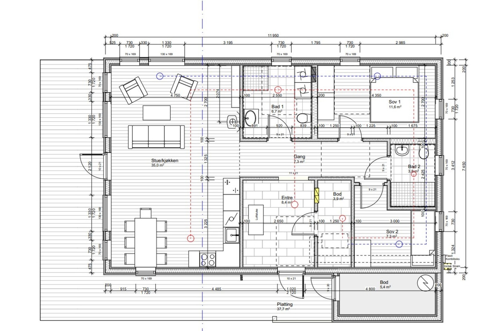 Plantegning første etasje. Galleribilde
