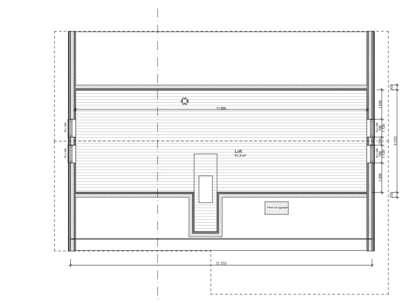 Plantegning andre etasje. Galleribilde