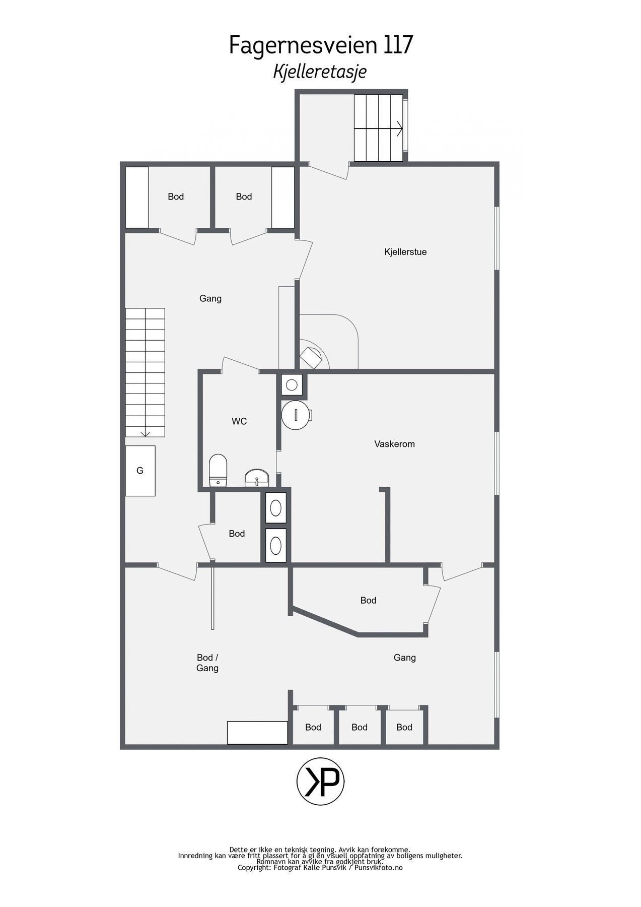 Plantegning kjelleretasje Galleribilde