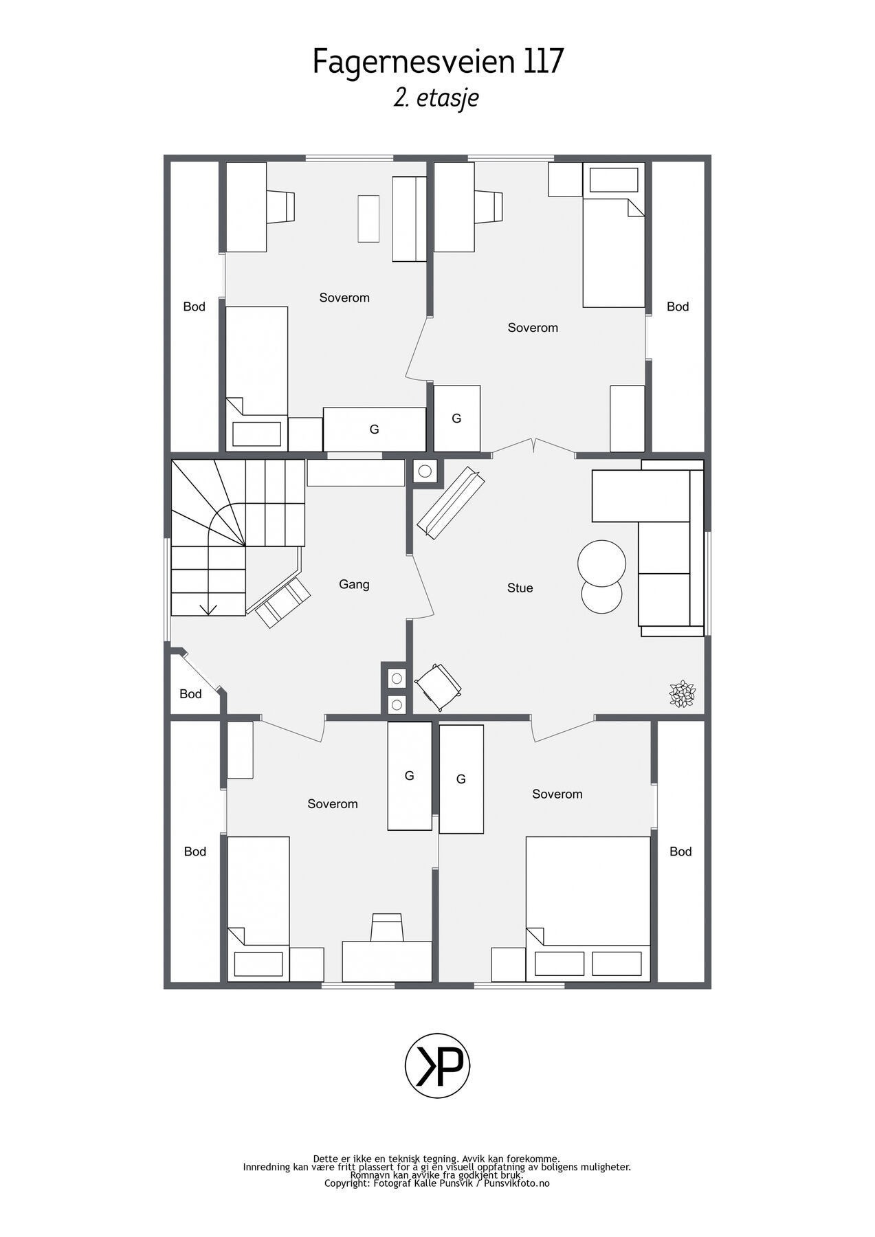 Plantegning 2. etasje Galleribilde