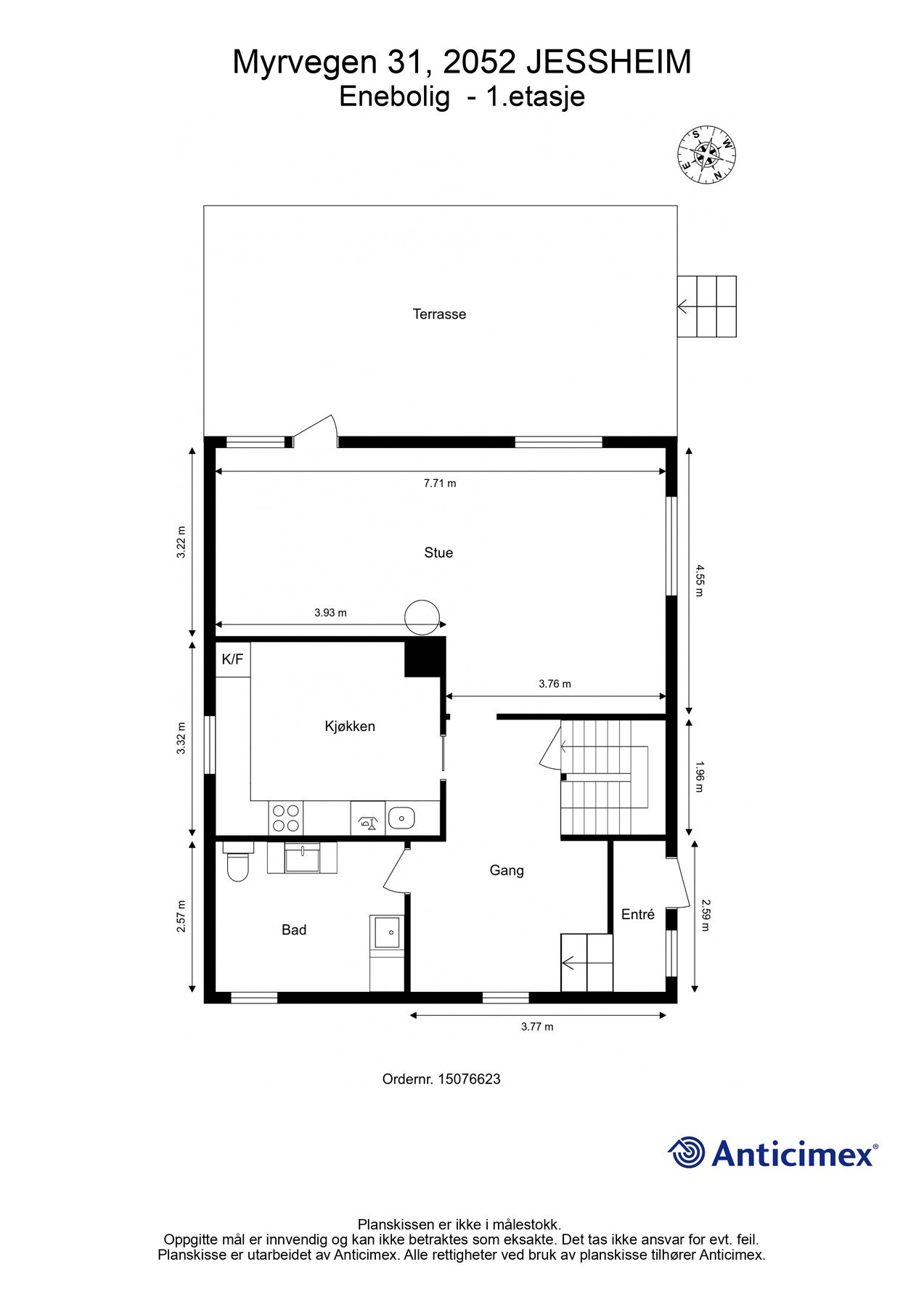 Plantegning hovedetasje. Galleribilde