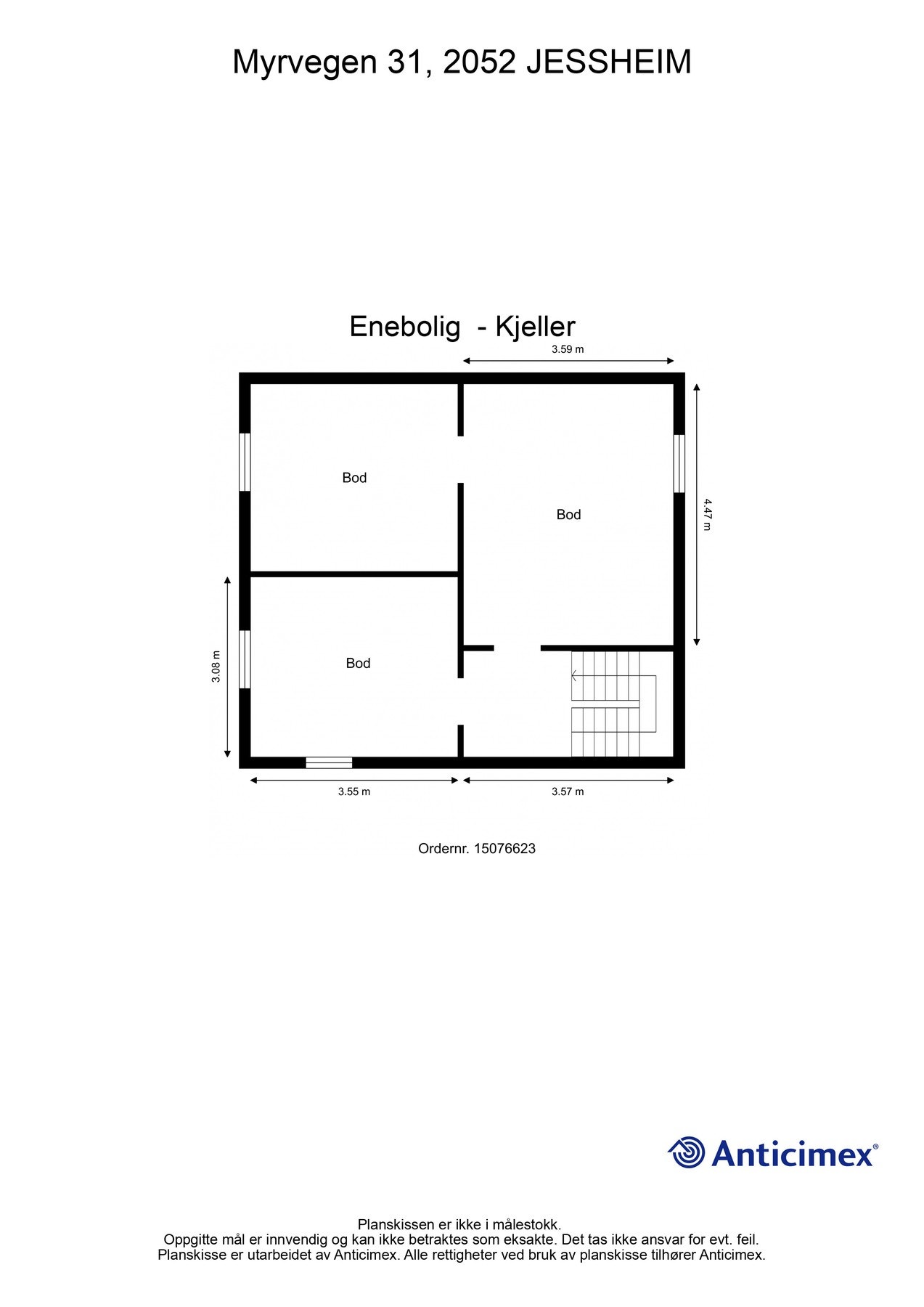 Plantegning kjeller. Galleribilde