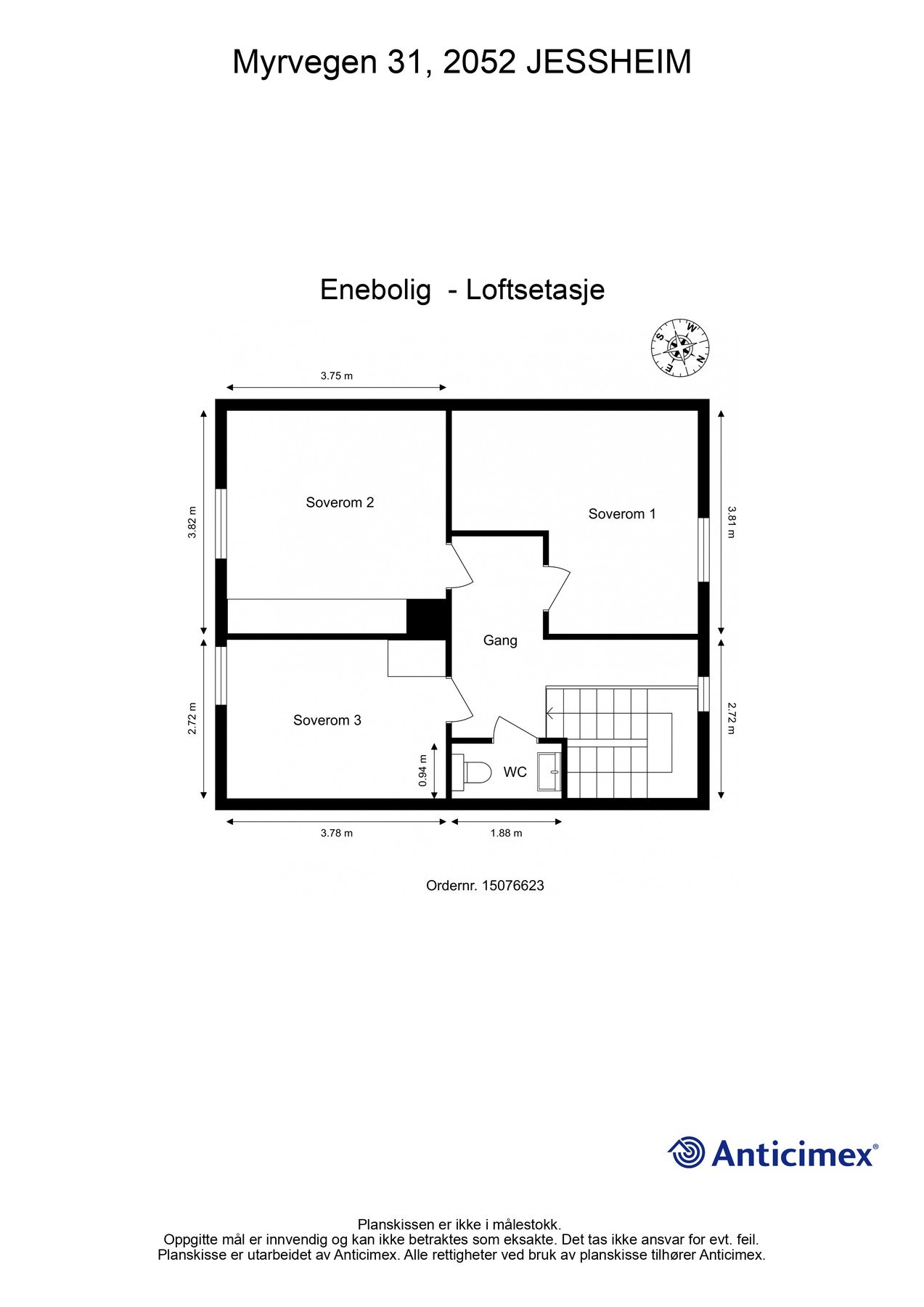Plantegning loftetasje. Galleribilde