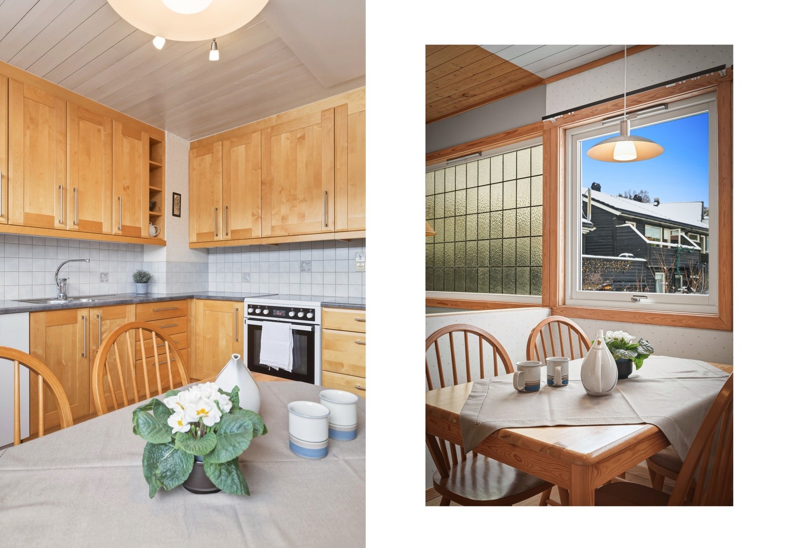 Her kommer morgensolen inn. En fin plass å starte dagen med familien rundt frokostbordet. Galleribilde