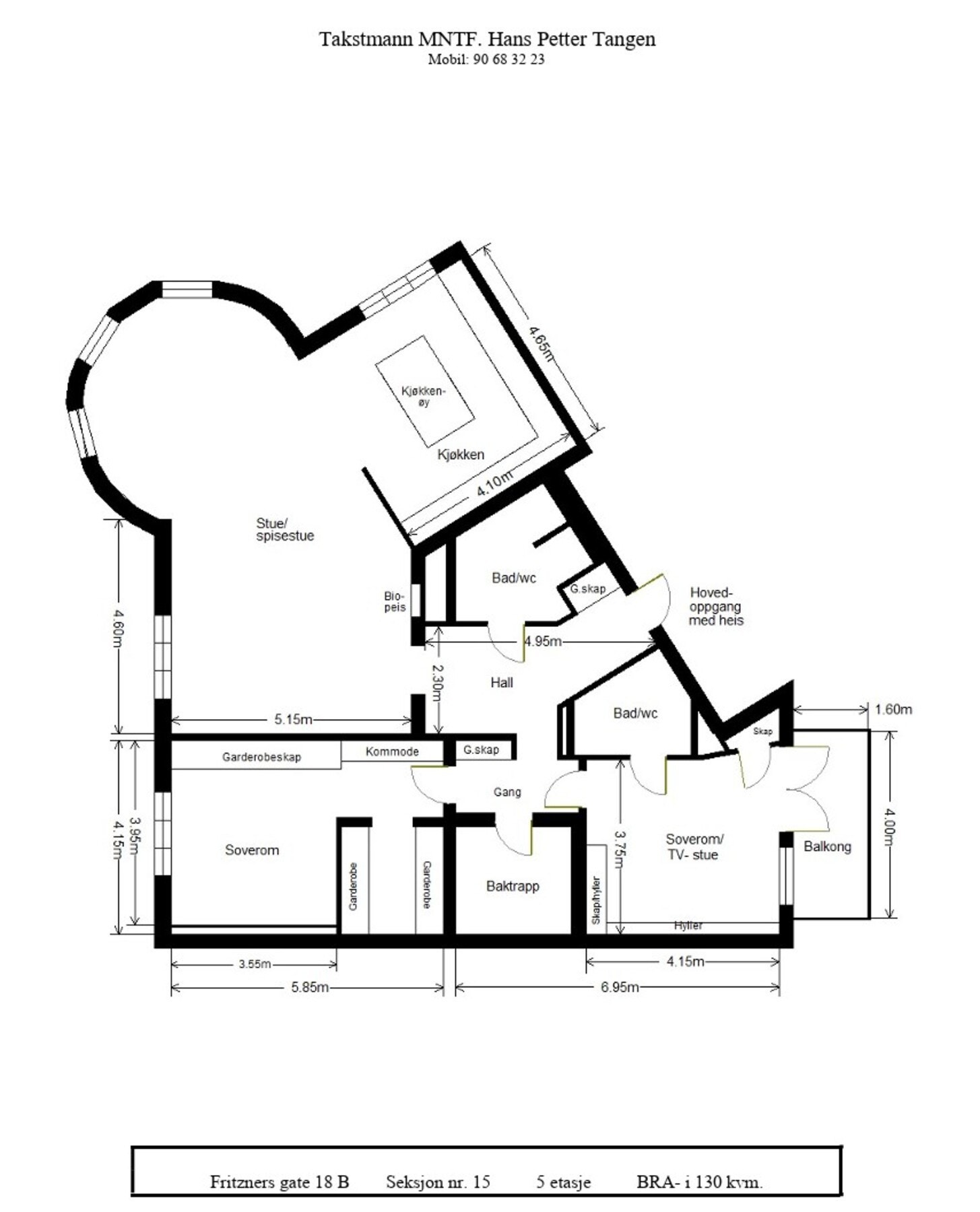 Planskisse over leiligheten. Galleribilde