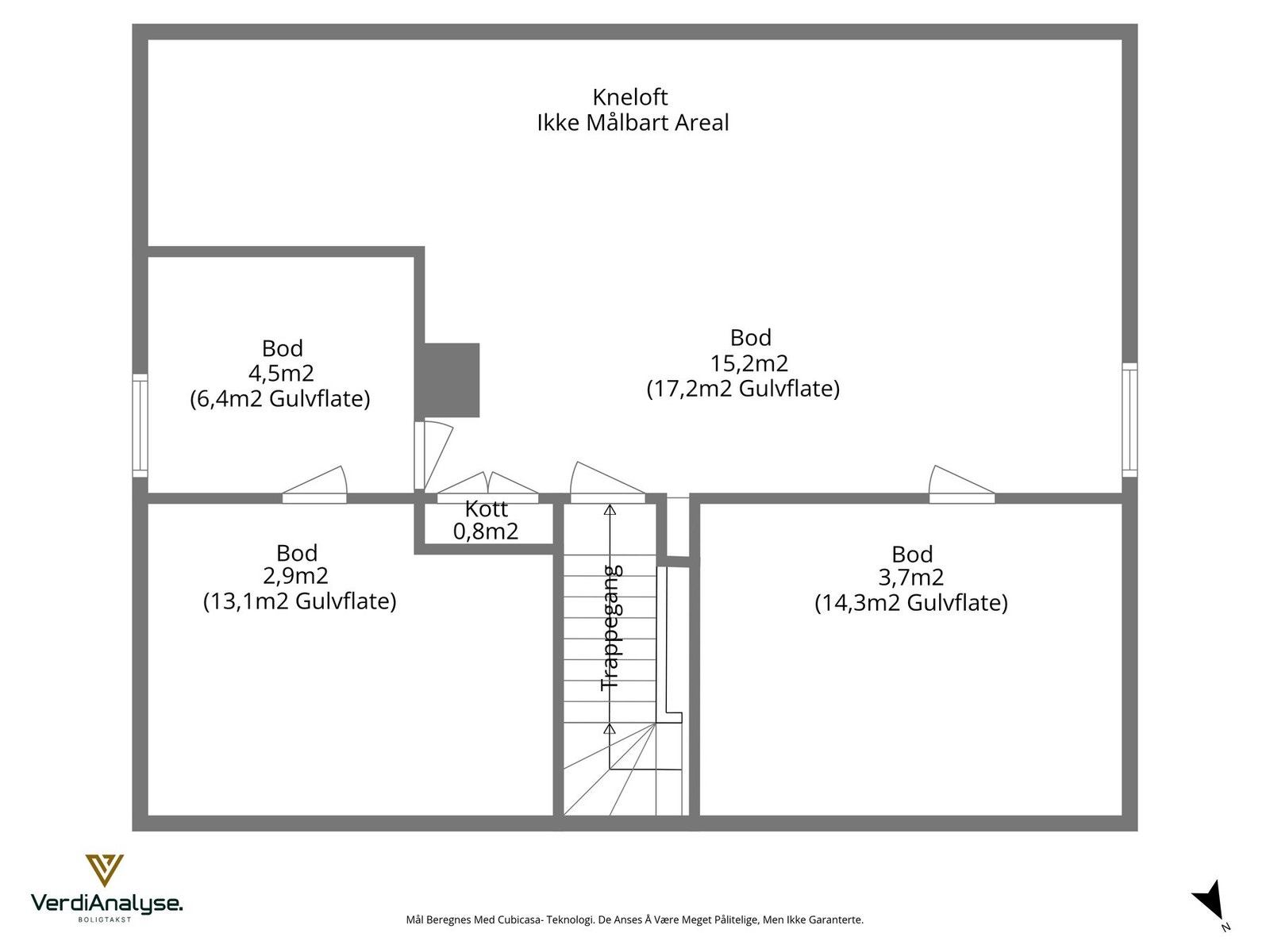 I tillegg er det et råloft med et gulvareal på ca. 52 kvm. Galleribilde