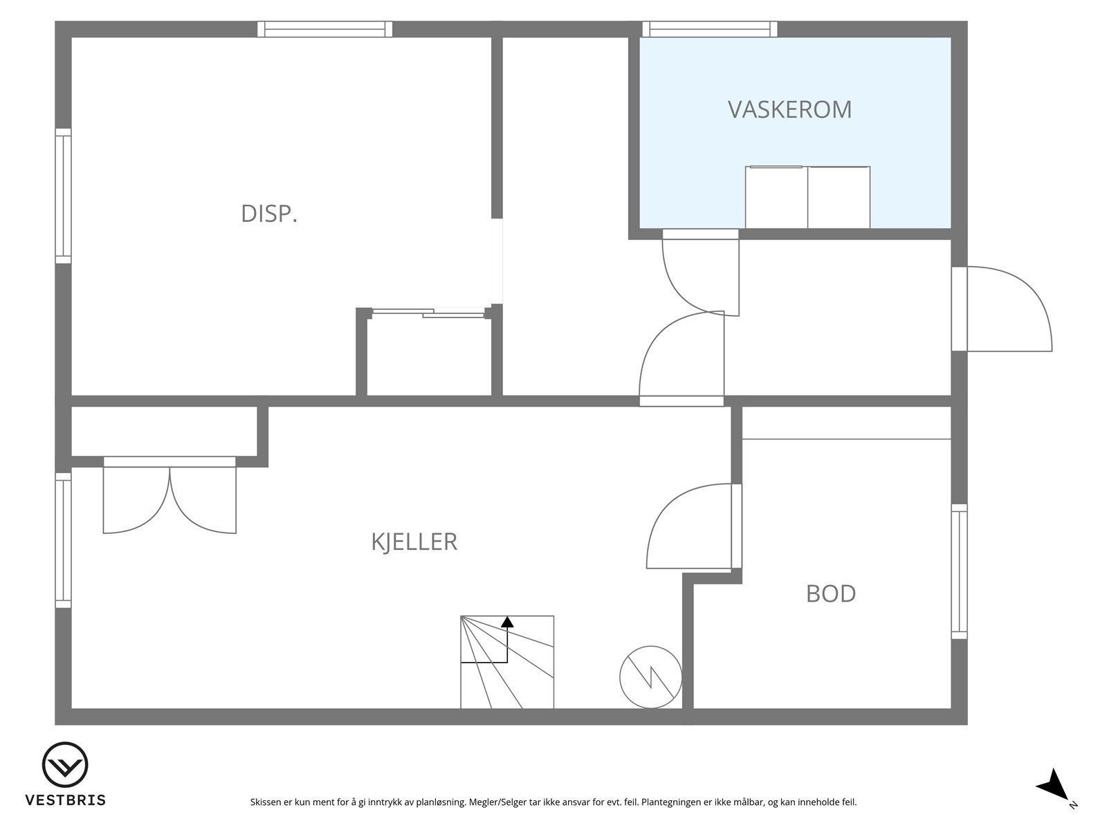Planløsning kjeller. Galleribilde