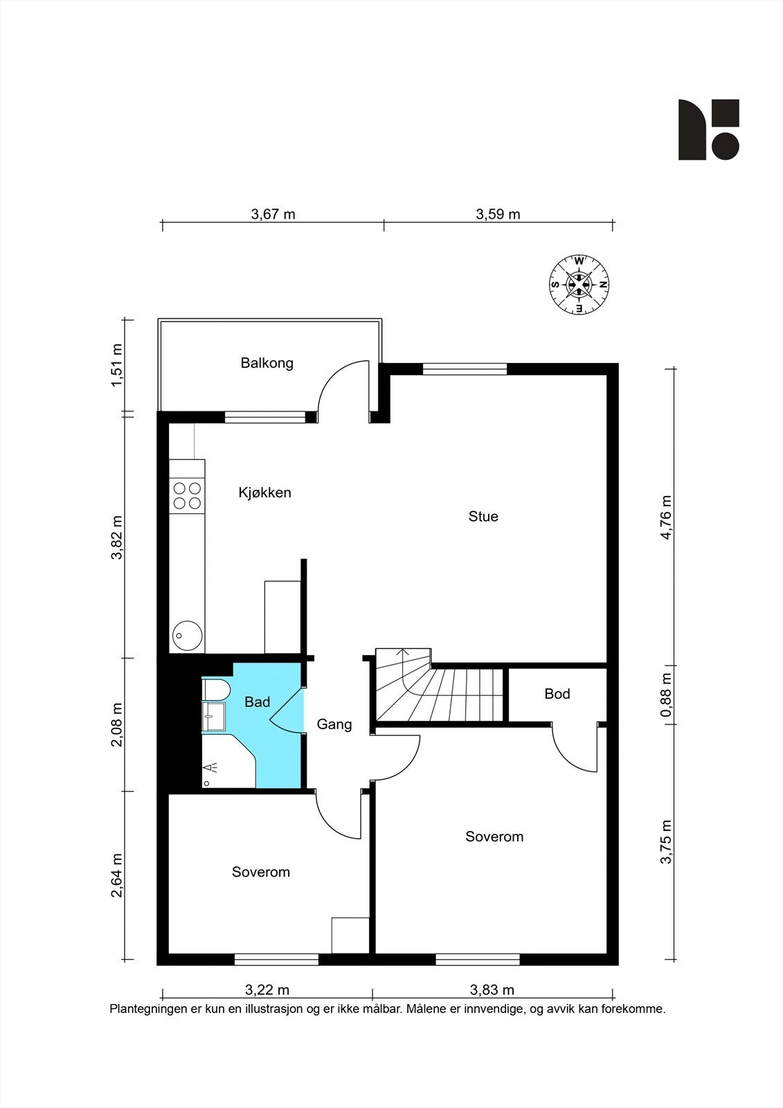 Plantegning 10. etasje. Galleribilde