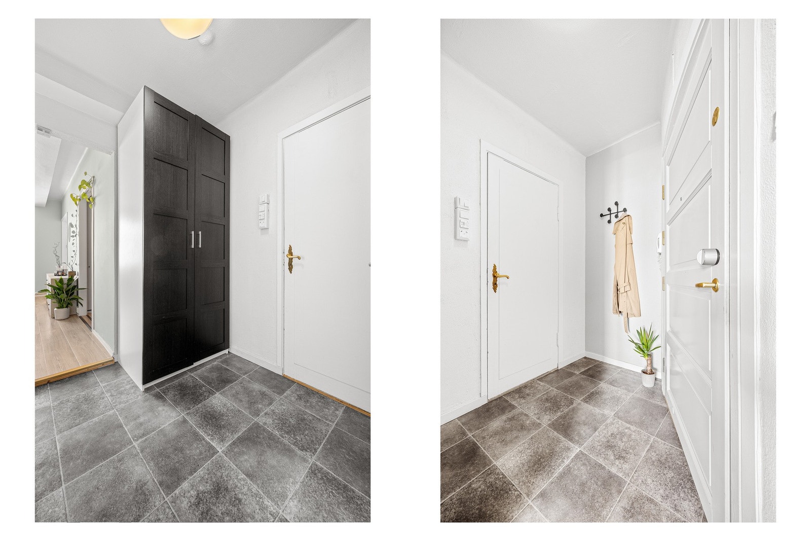 Flislagt entré av god størrelse gir et godt førsteinntrykk. Galleribilde