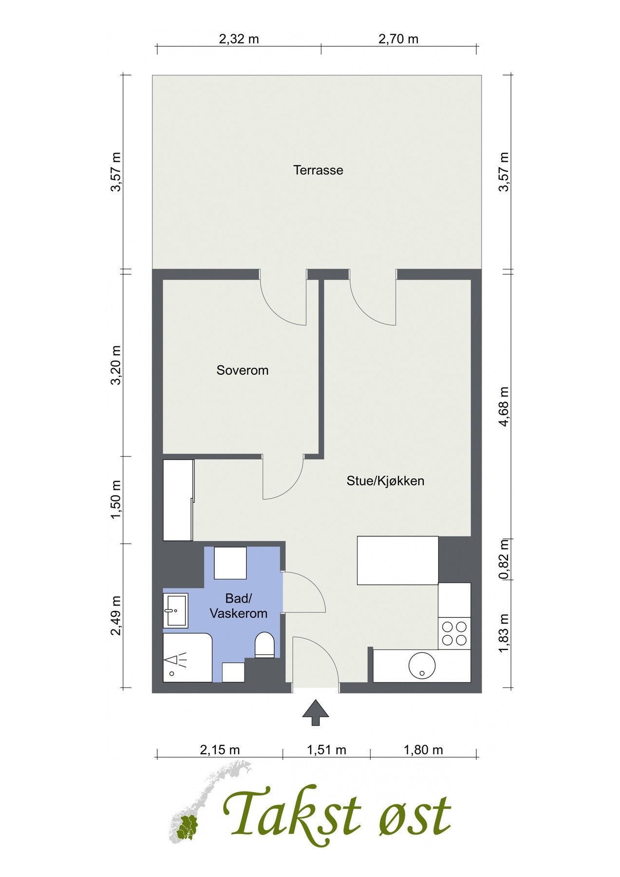 Leilighetens planskisse - avvik kan forekomme. Galleribilde