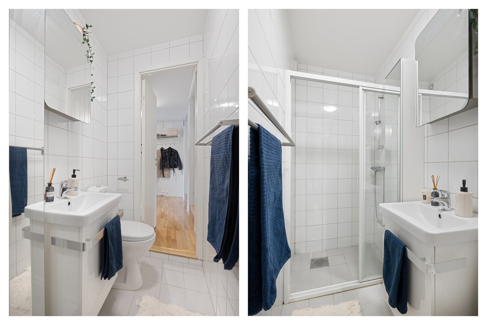 Badet har elektriske varmekabler i gulv Galleribilde