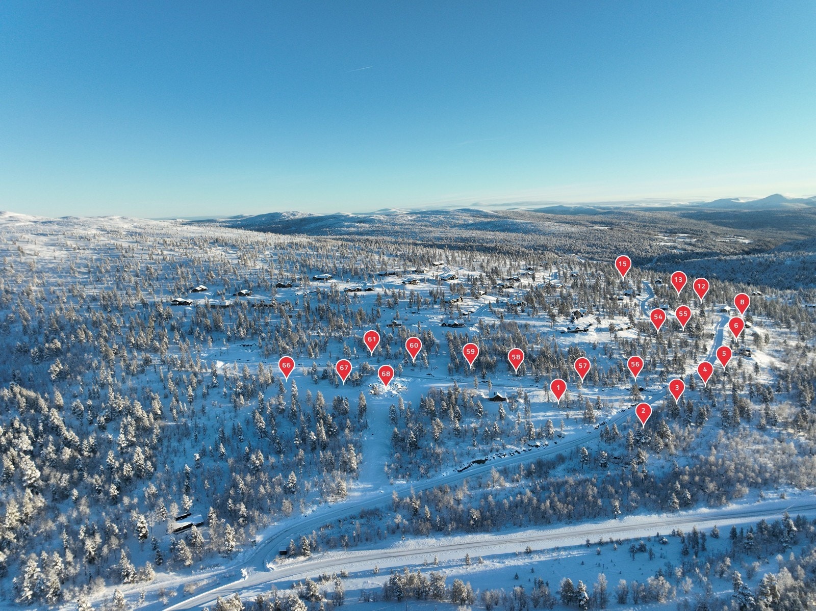 Hytten er planlagt på tomt nr. 15. Galleribilde