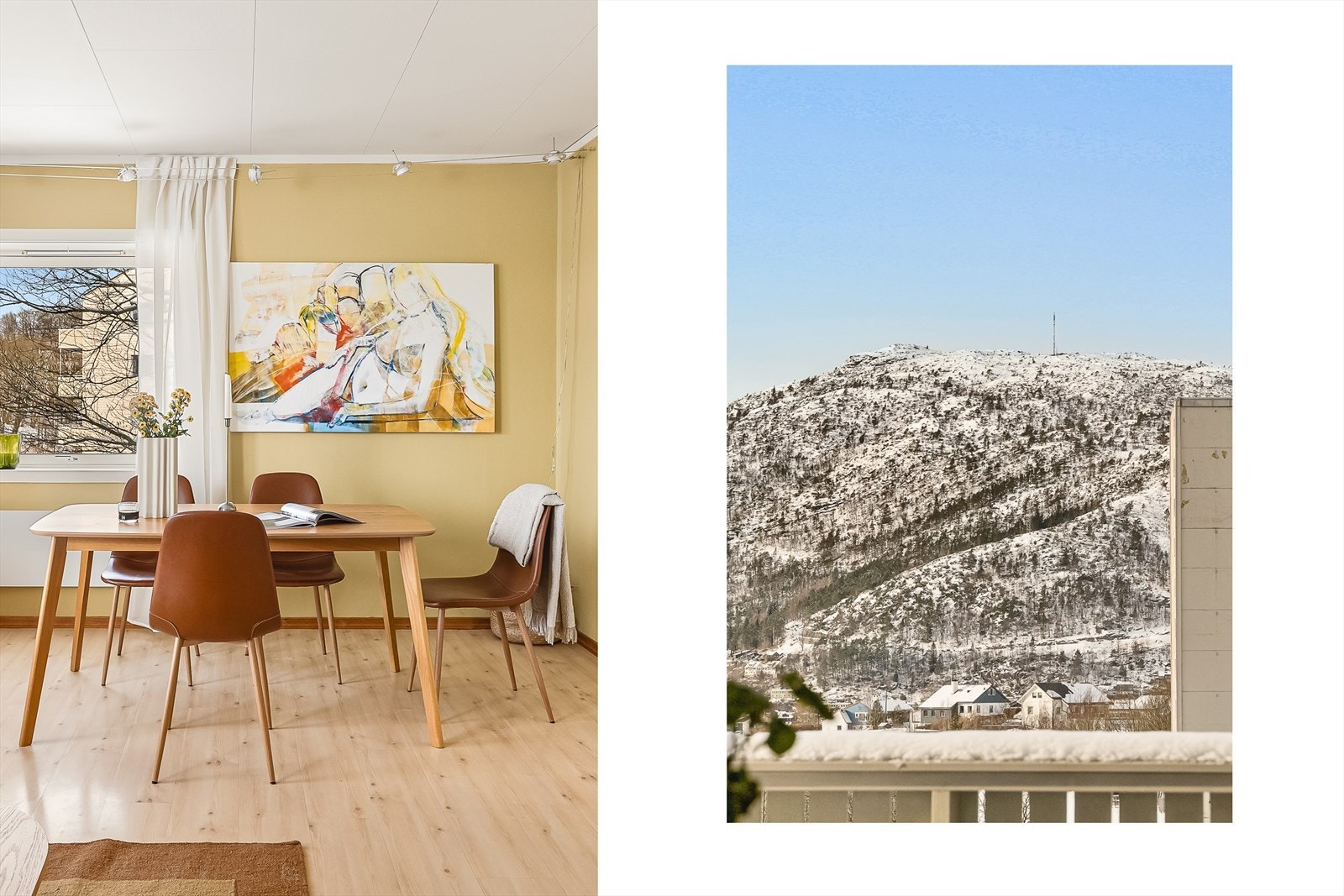 Fra stuen kan du nyte vakker utsikt mot Løvstaken. Galleribilde