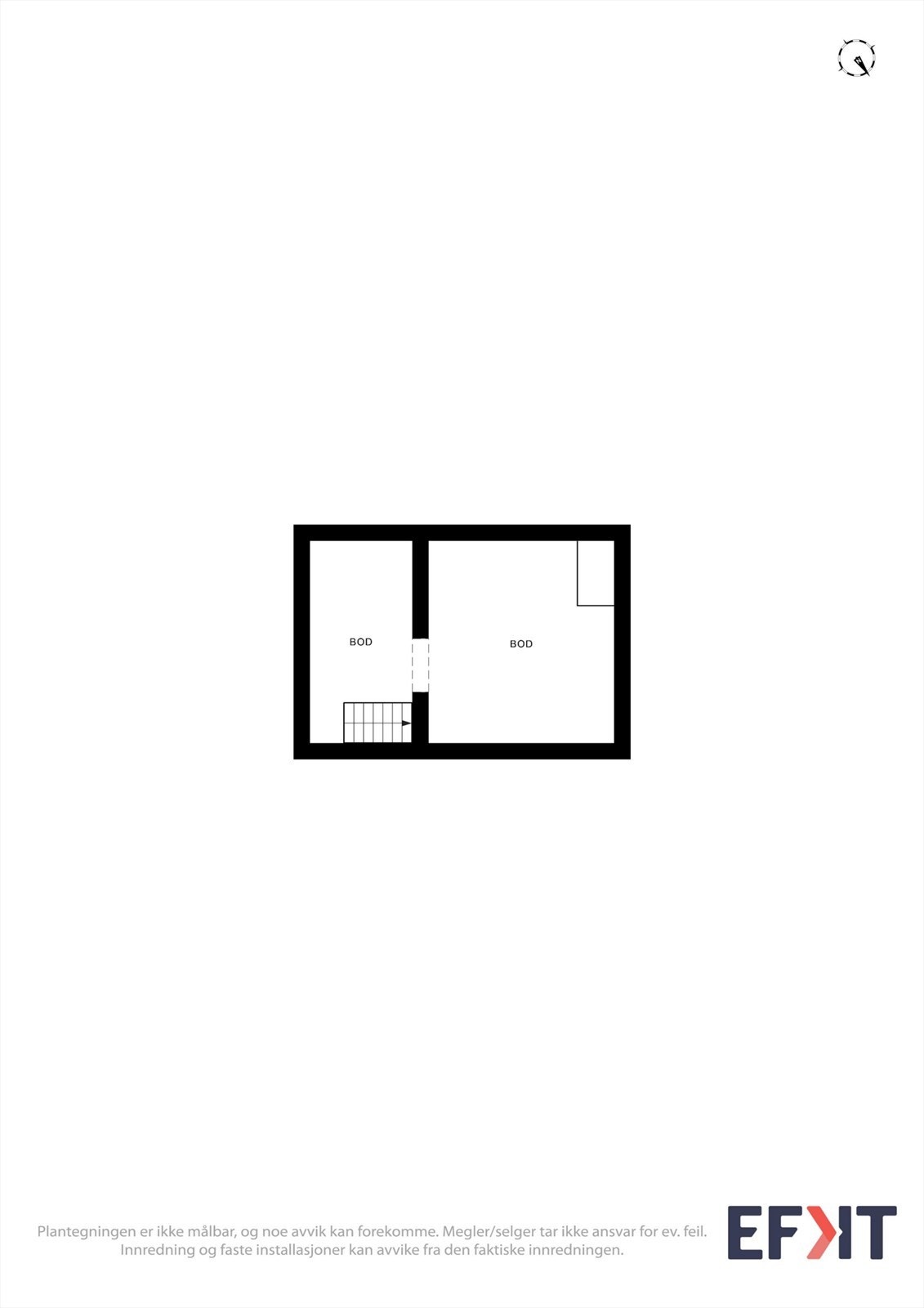 Kjelleren består av to rom som ikke er målbare på grunn av lav takhøyde. Galleribilde