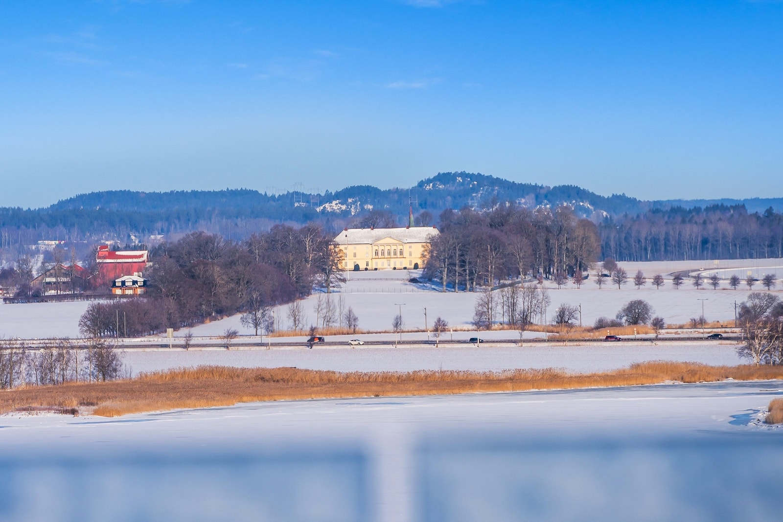 Utsikt mot Jarlsberg hovedgård. Galleribilde